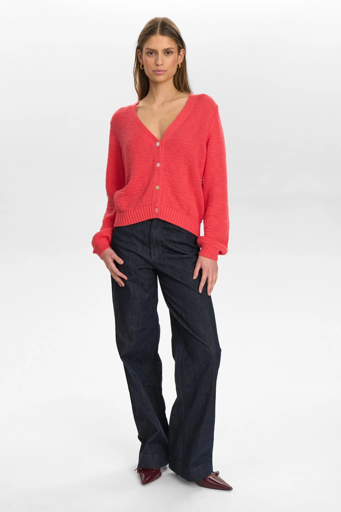 NUMIRNA CROPPED CARDIGAN - Geranium - Image 3