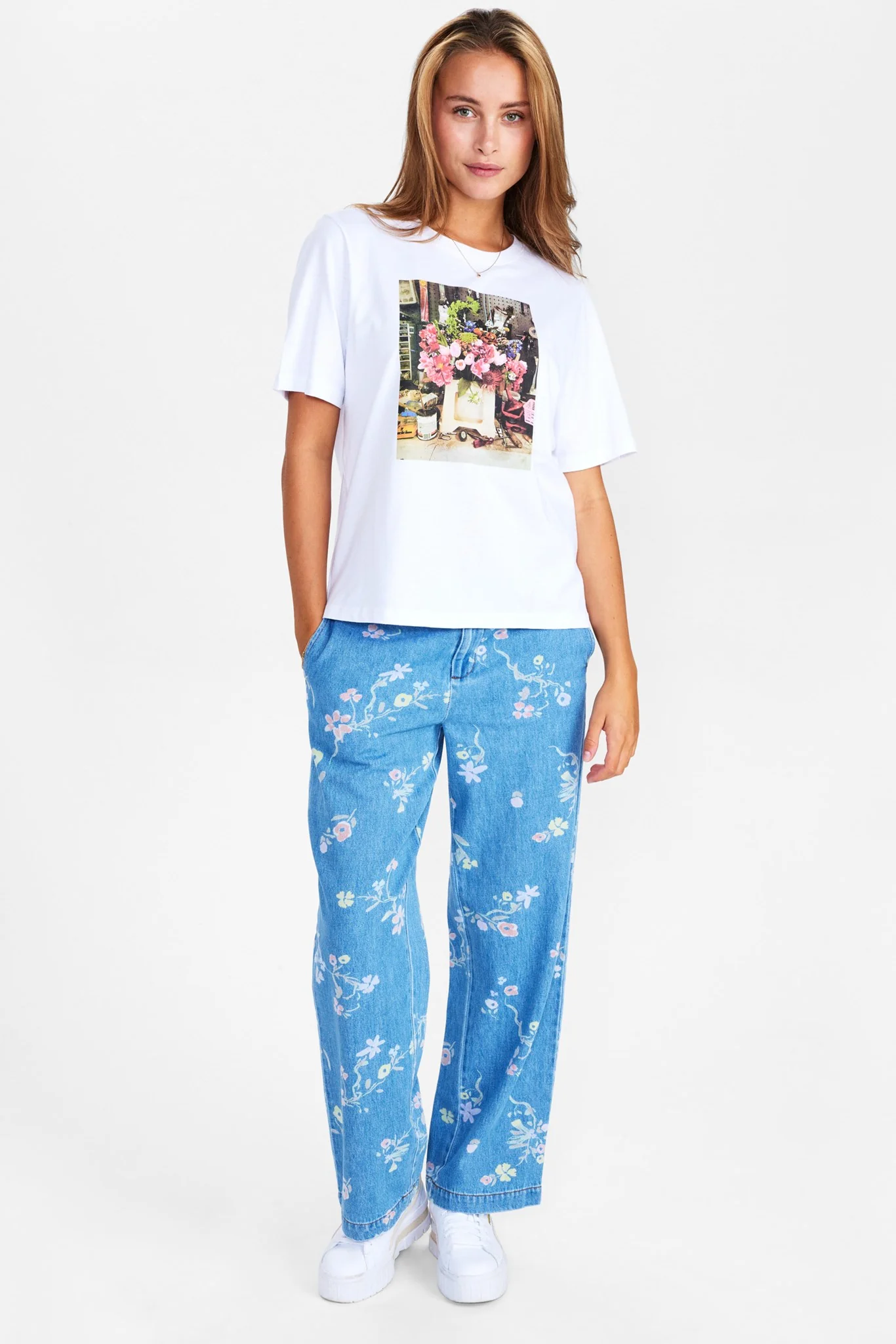 NUMITTA FRONT PRINT TEE - GOTS - Bright White - Image 3
