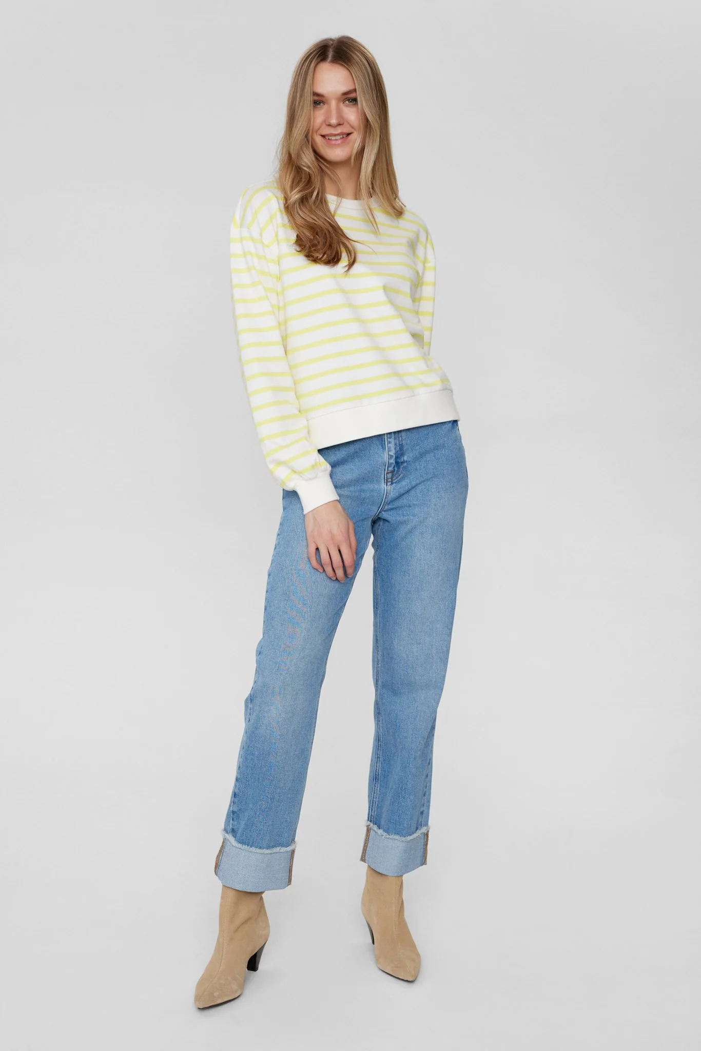 NUMYRA STRIPE SWEAT - GOTS - Limelight - Image 3