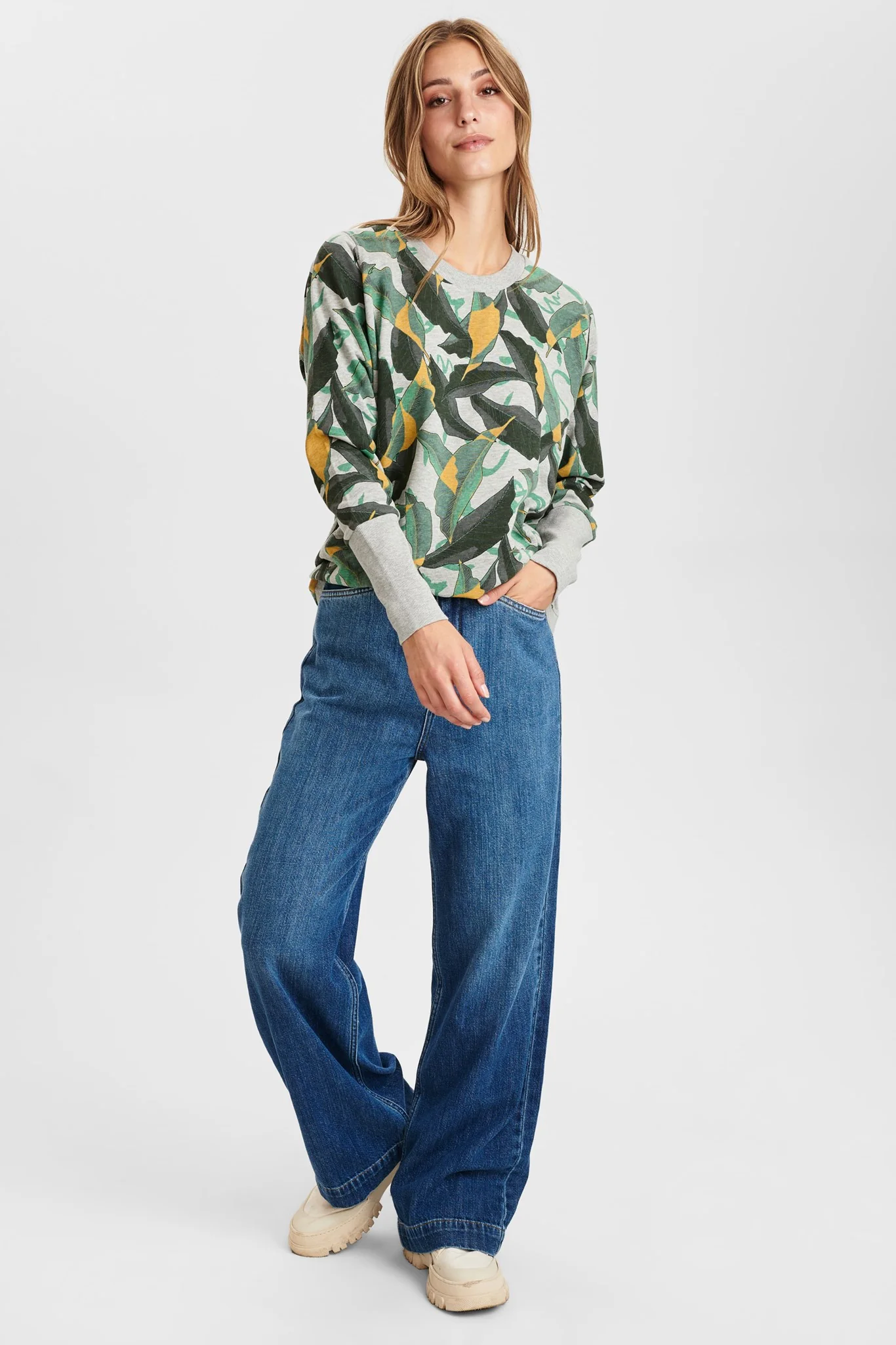NUNICOLA SWEAT AOP - Medium Grey mel - Image 3