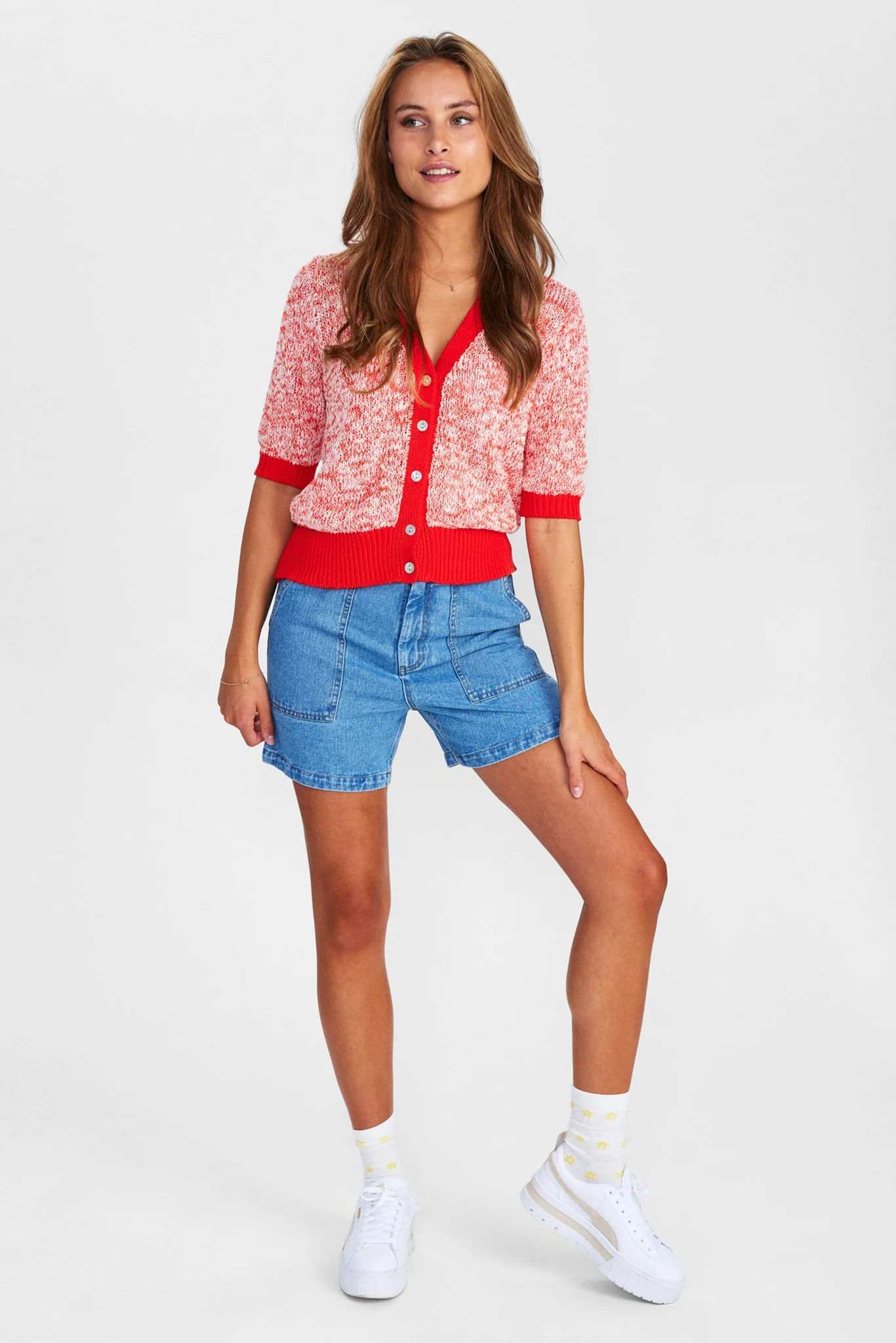 NUNINA CARDIGAN - Cherry Tomato - Image 3