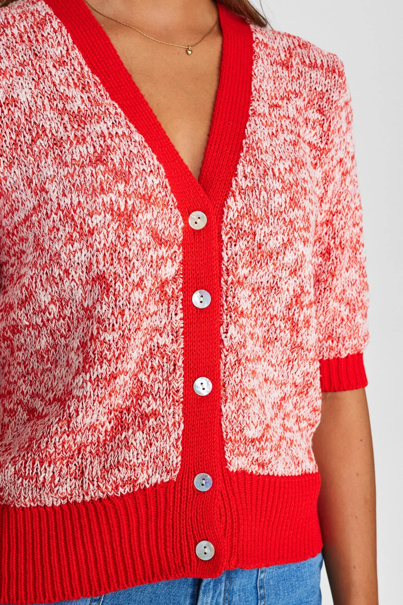 NUNINA CARDIGAN - Cherry Tomato - Image 4