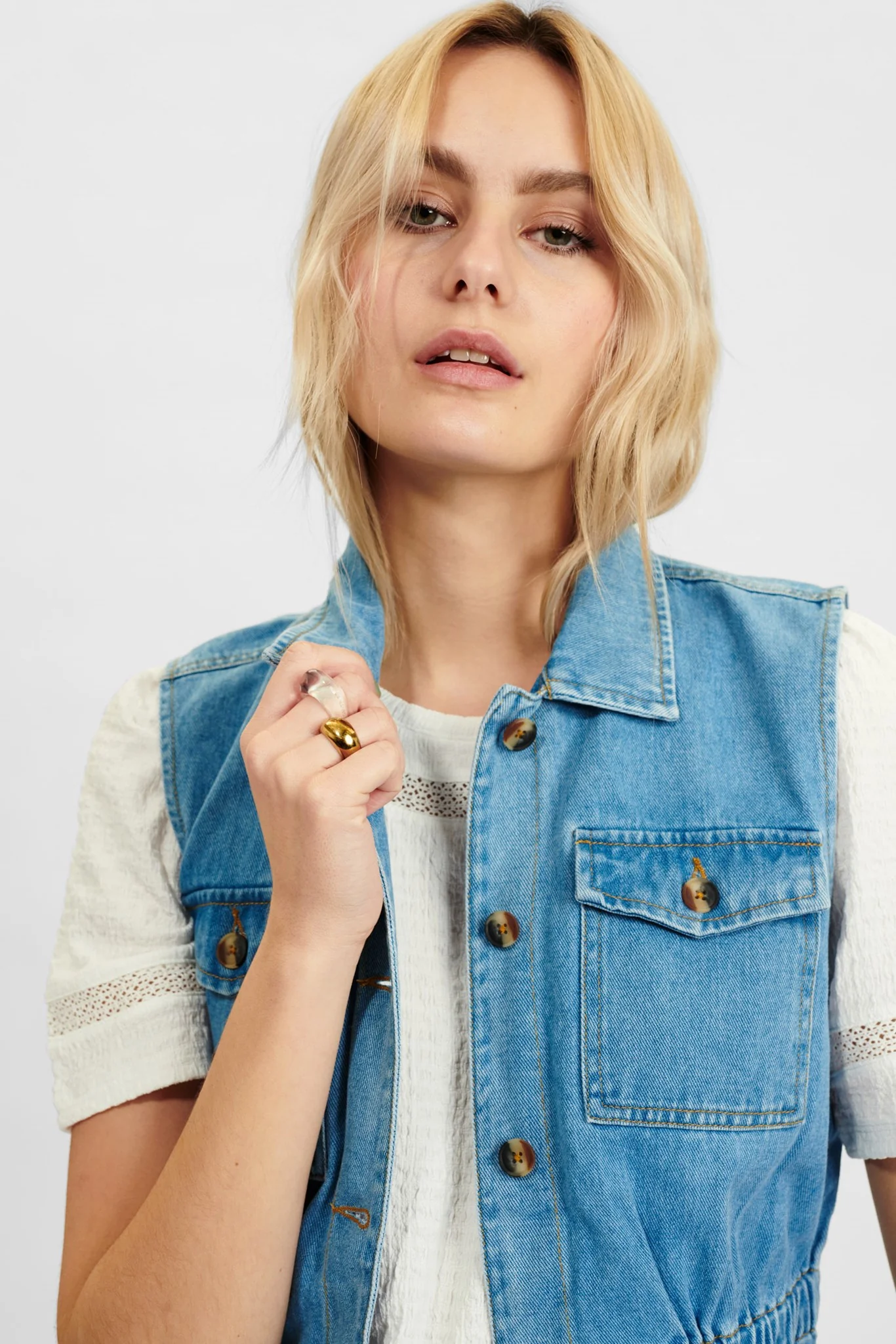NUNINNA  DENIM SHIRT  - Light Blue Denim - Image 6