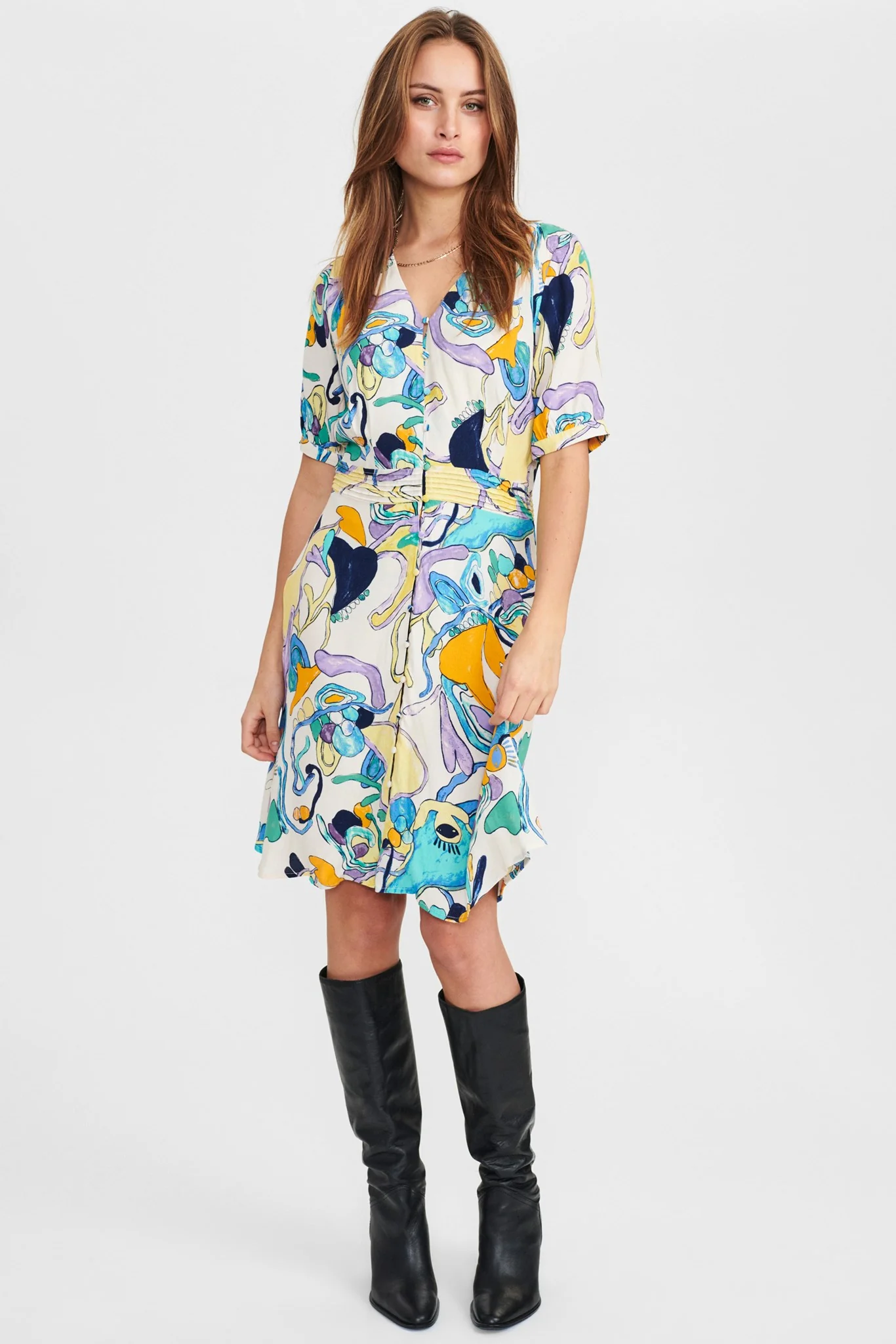 NUNINNA SHORT DRESS - Mixed Colors - Image 3