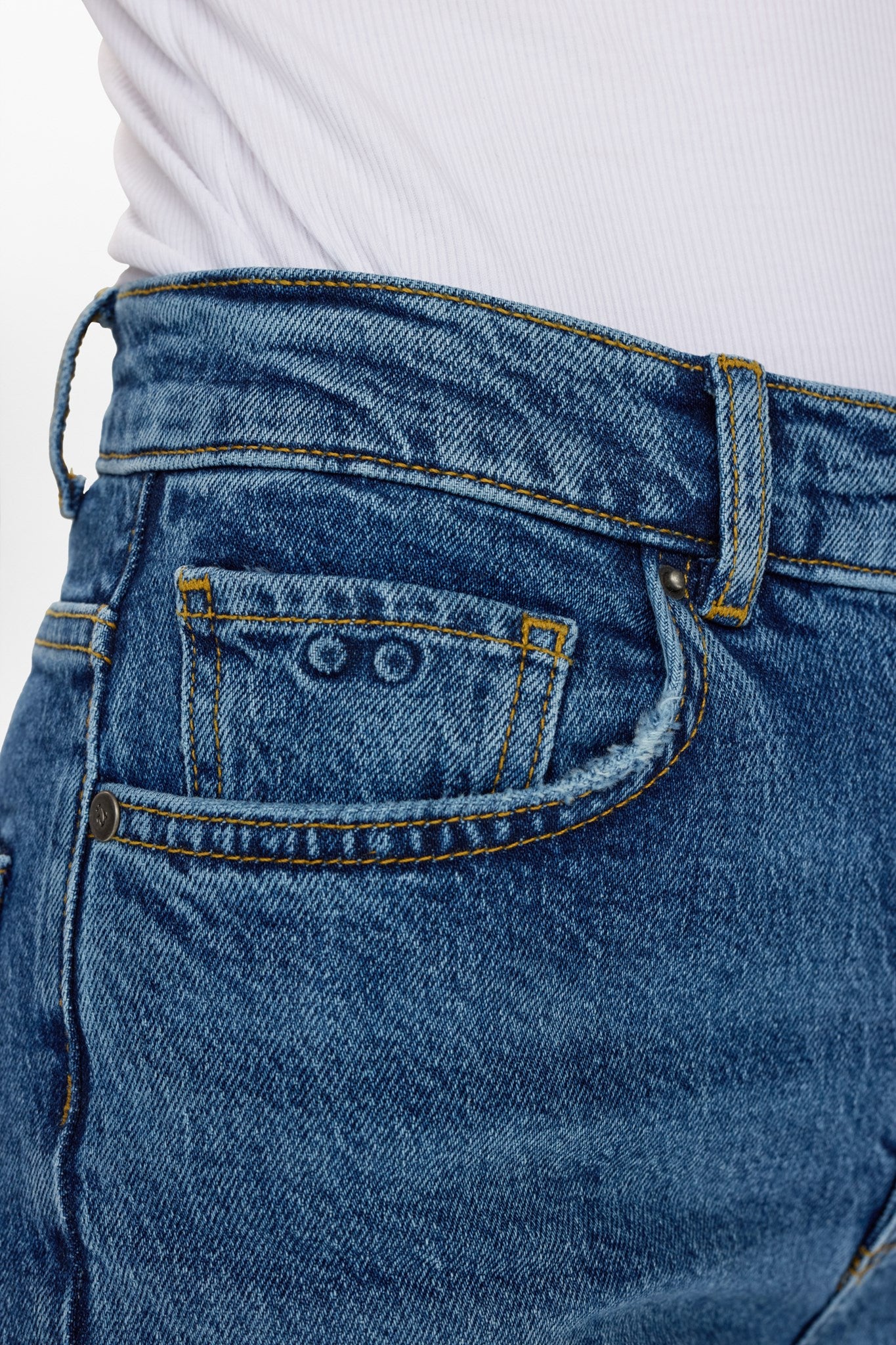 NUOSLO HR STRAIGHT JEANS - S3013 - Medium Blue Denim - Image 4