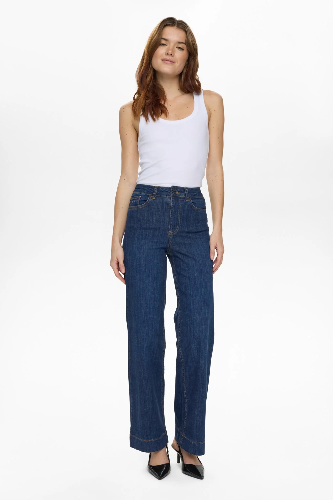 NUPARIS HR WIDE JEANS - P3012 - Dark Blue Denim - Image 4