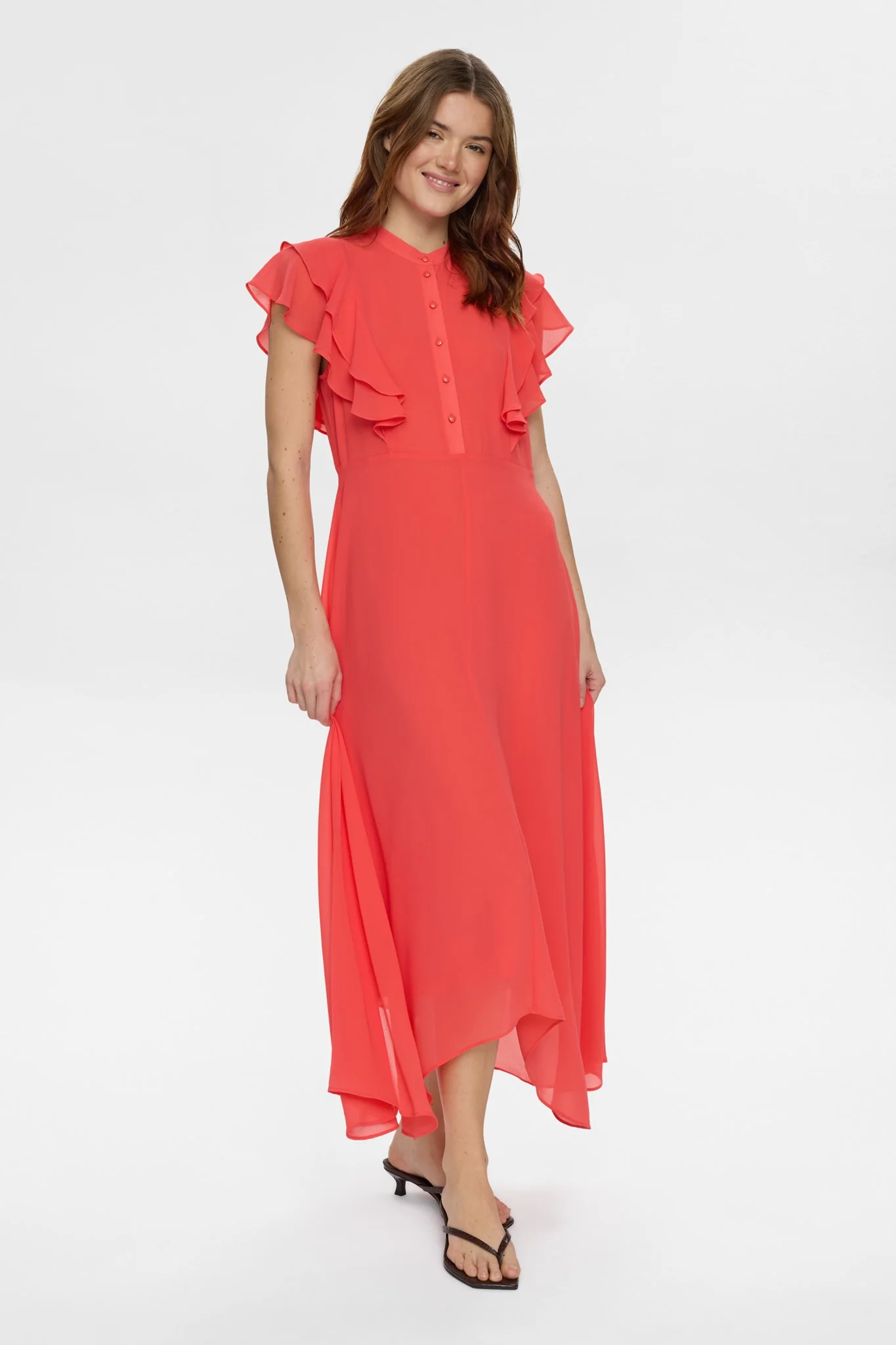 NUPARISA RUFFLE DRESS - Cayenne - Image 3