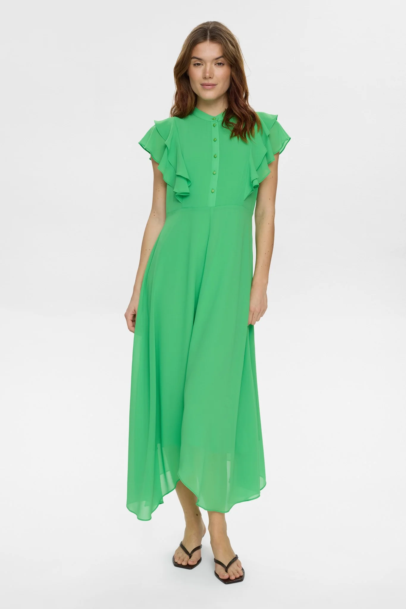 NUPARISA RUFFLE DRESS - Vibrant Green - Image 3