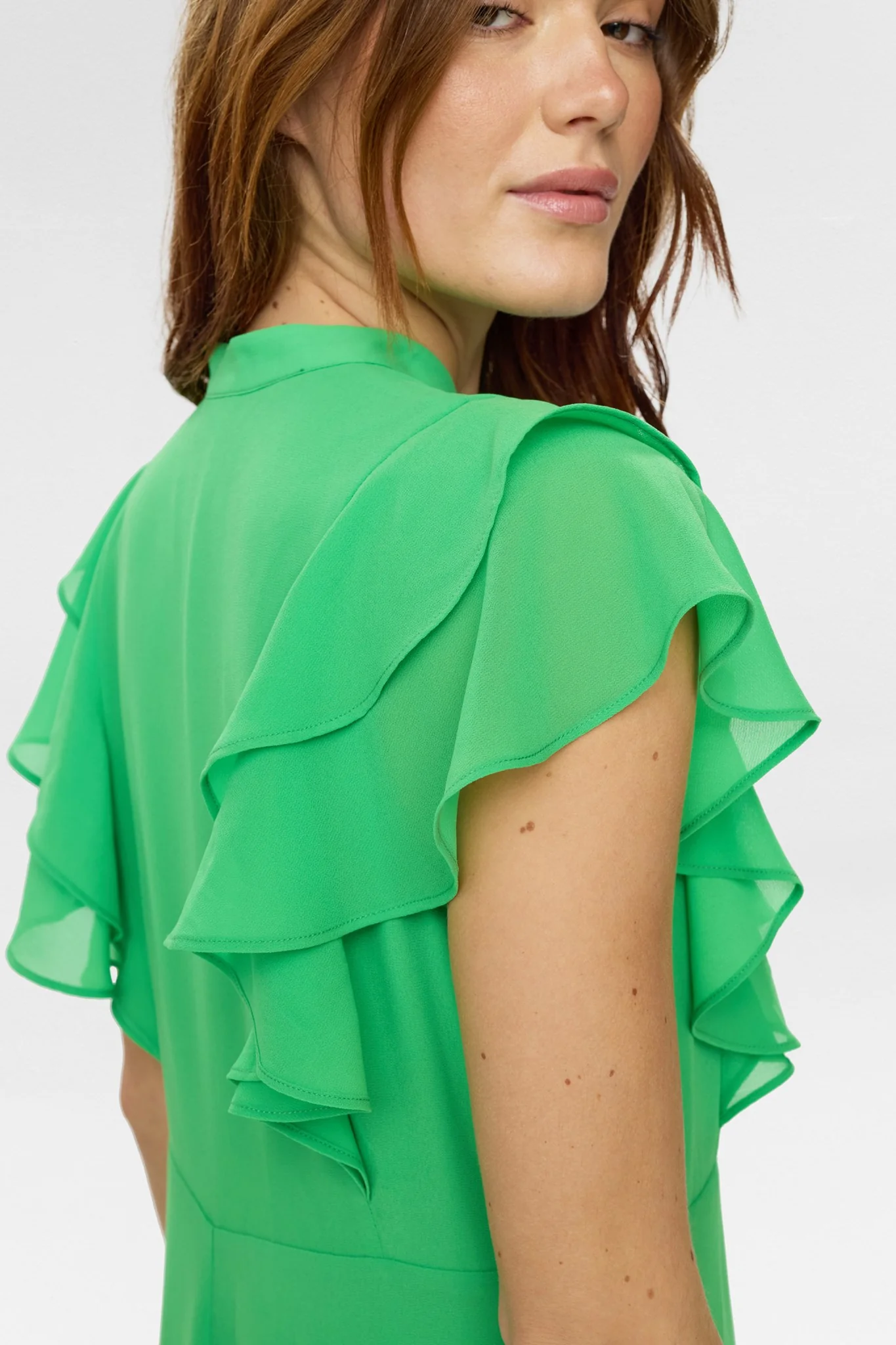 NUPARISA RUFFLE DRESS - Vibrant Green - Image 4
