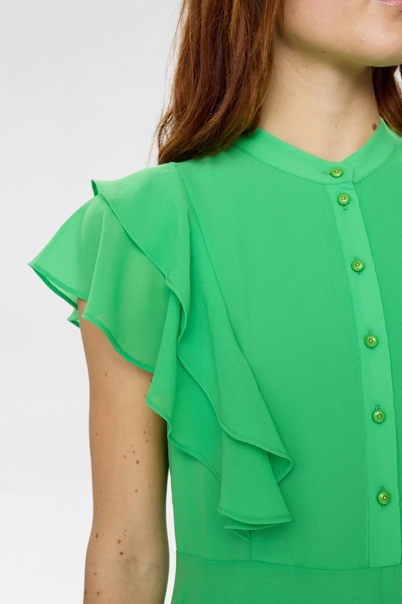 NUPARISA RUFFLE DRESS - Vibrant Green - Image 5