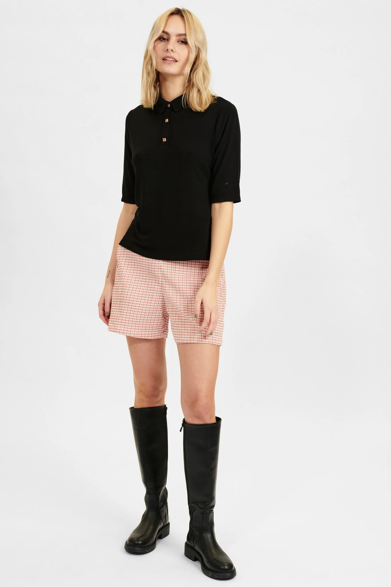 NUPEARL POLO BLOUSE - Caviar - Image 3