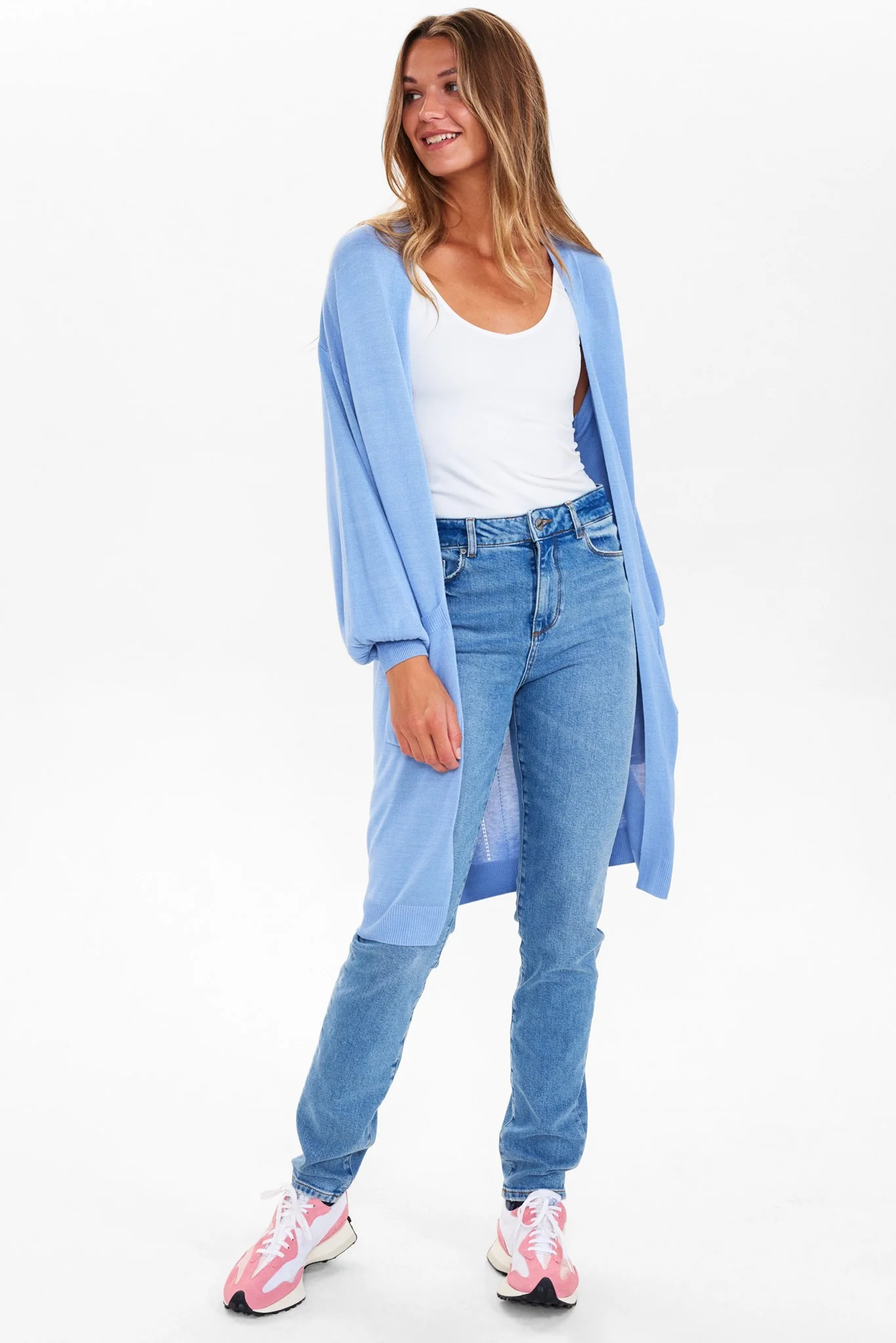 NUPIANY LONG CARDIGAN - NOOS - Bel Air Blue - Image 3