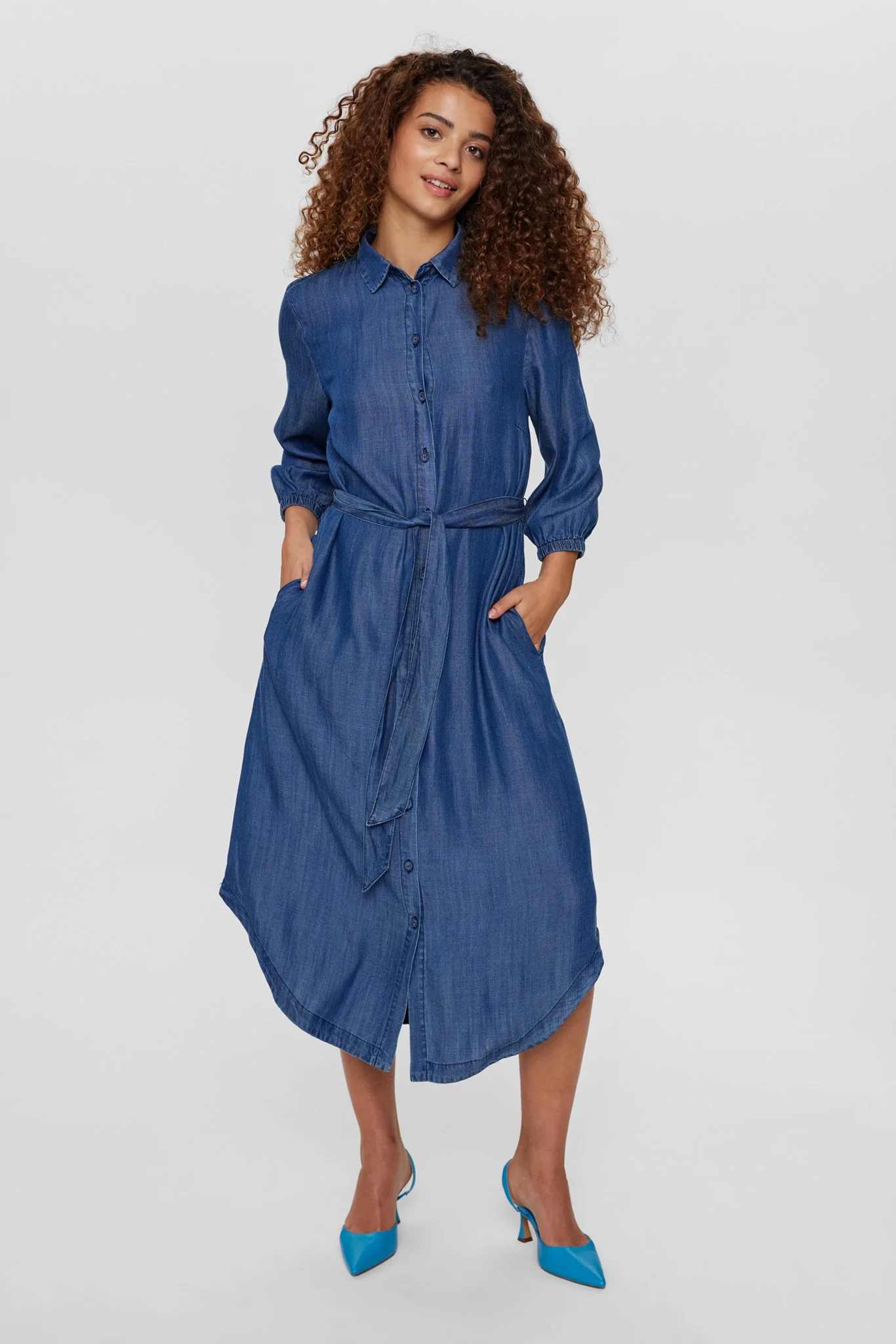NUPILEASKI DRESS  - Dark Blue Denim - Image 3