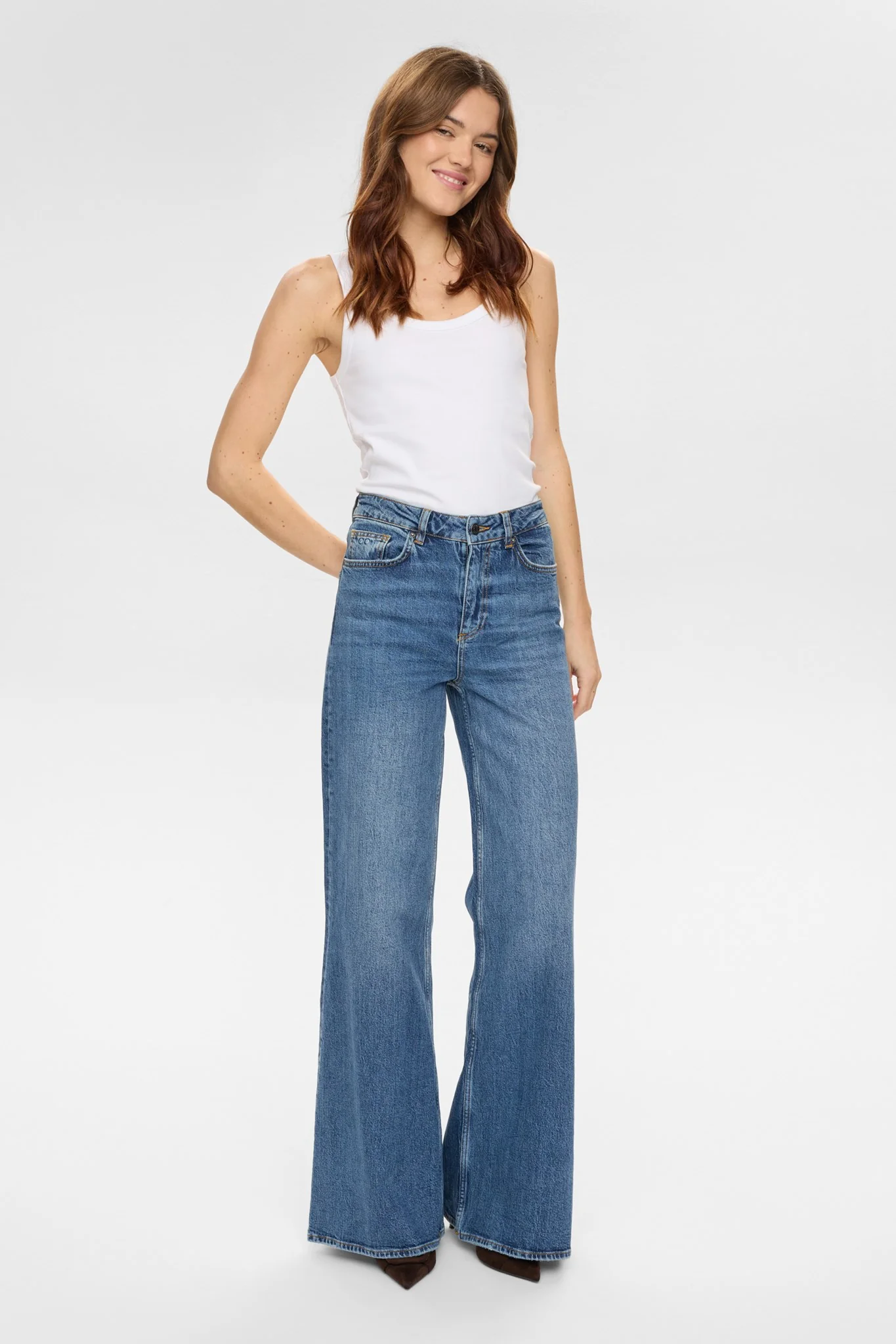 NUPISA HR WIDE JEANS - S3013 - Medium Blue Denim - Image 3