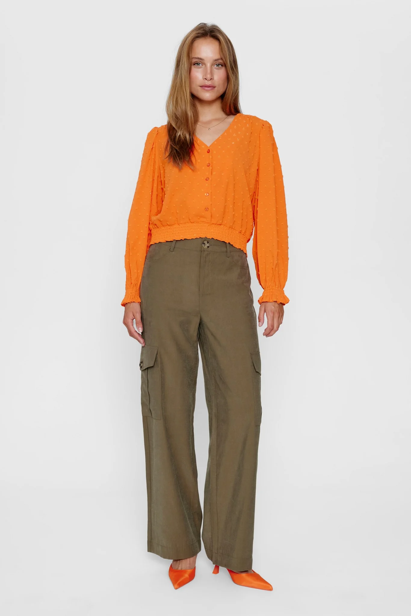 NUREBECCA SHIRT - Red Orange - Image 3