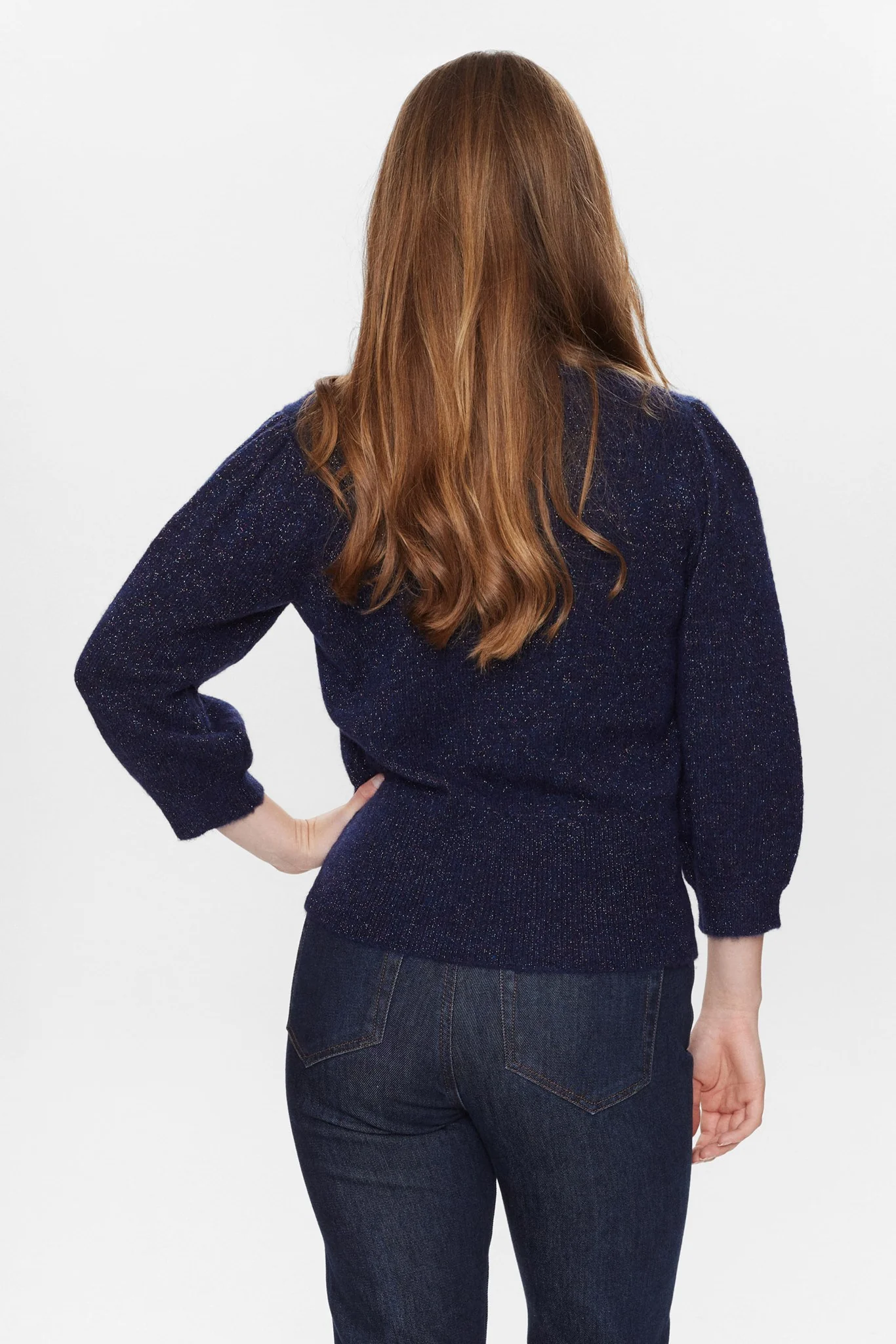 NURIETTA LUREX SS PULLOVER - Dress Blues - Image 2