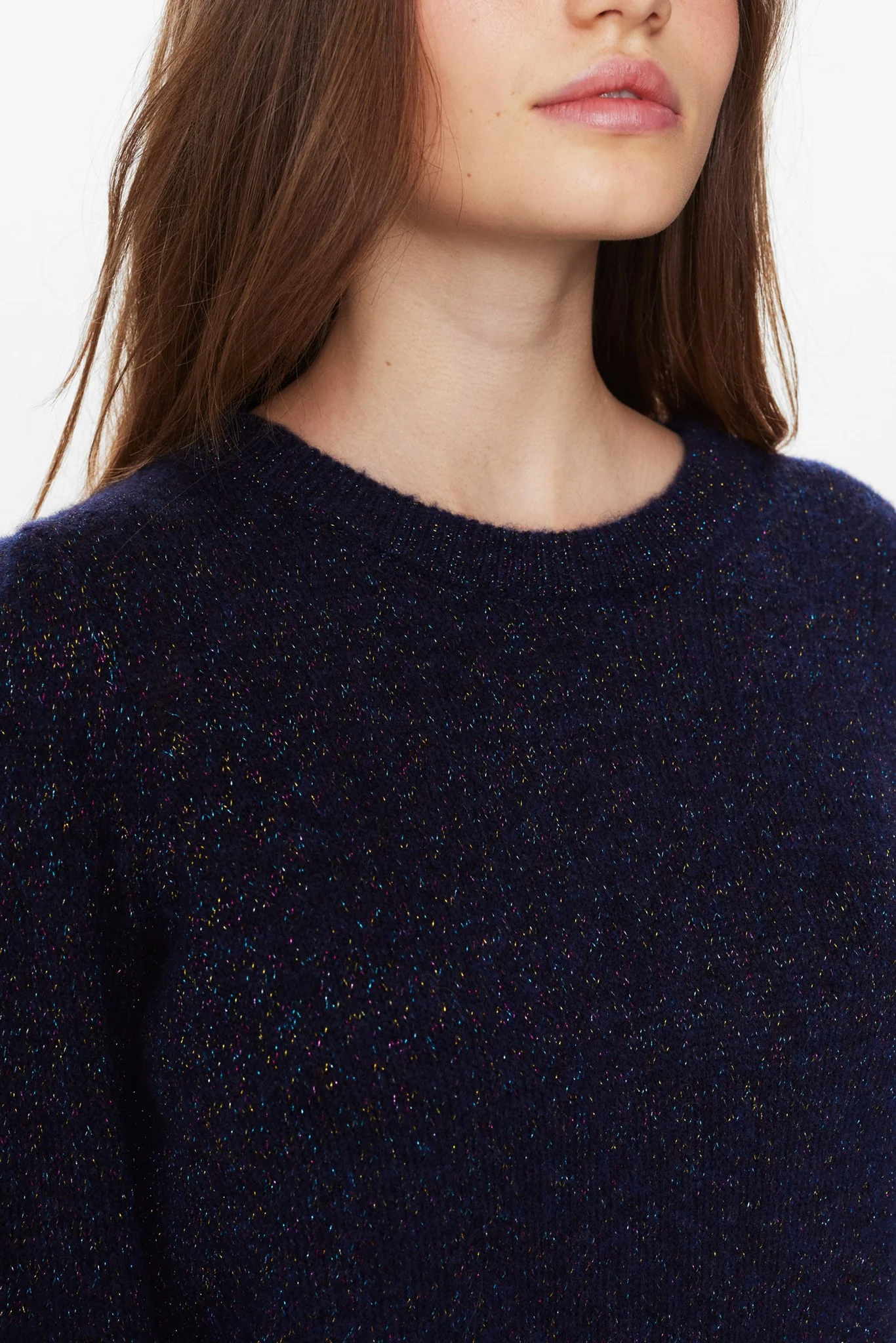 NURIETTA LUREX SS PULLOVER - Dress Blues - Image 4