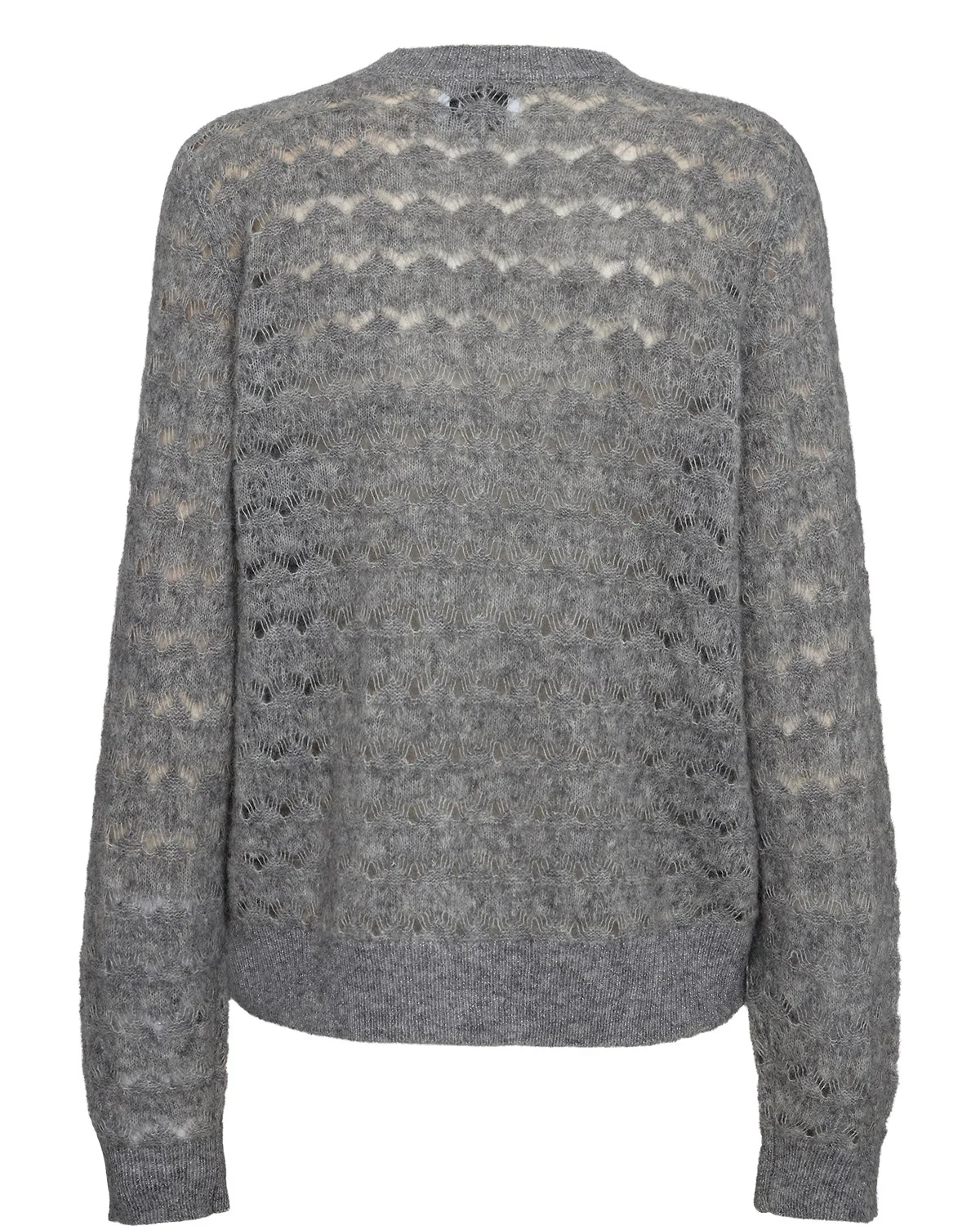 NURIETTA POINTELLE CARDIGAN  - Medium Grey mel - Image 2