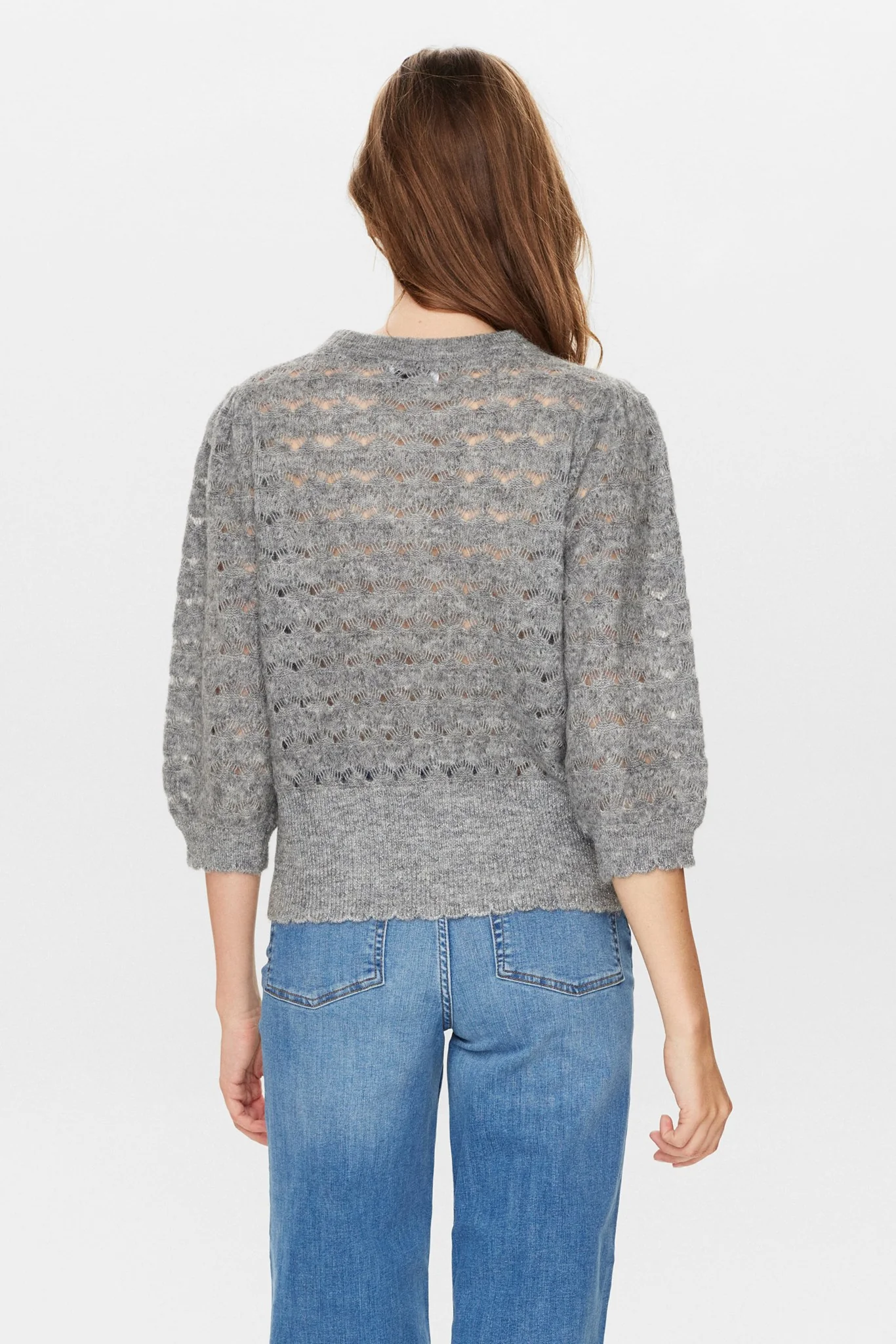 NURIETTA POINTELLE PULLOVER  - Medium Grey mel - Image 2