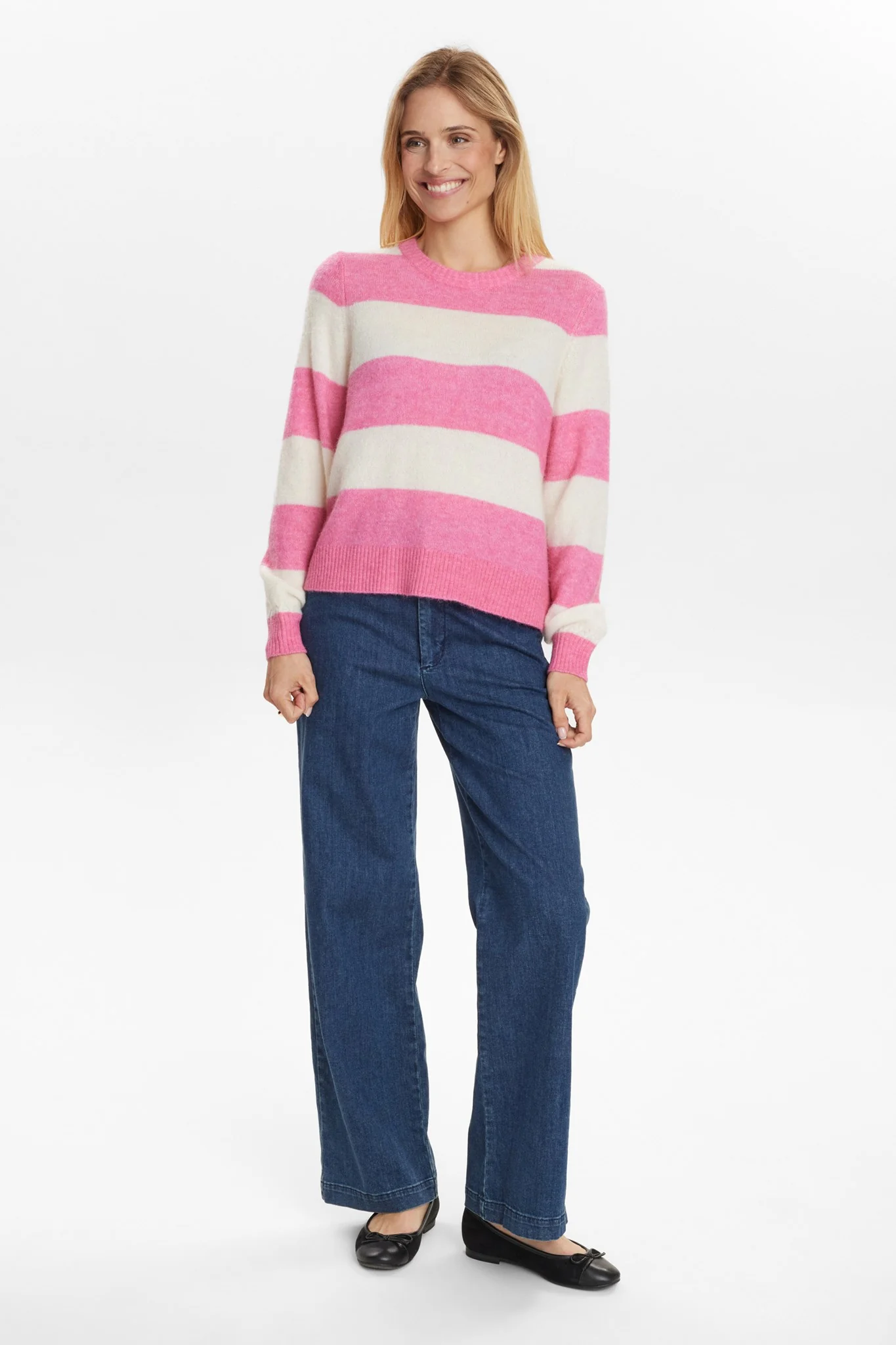 NURIETTE BIG STRIPE PULLOVER - Pink Cosmos - Image 3