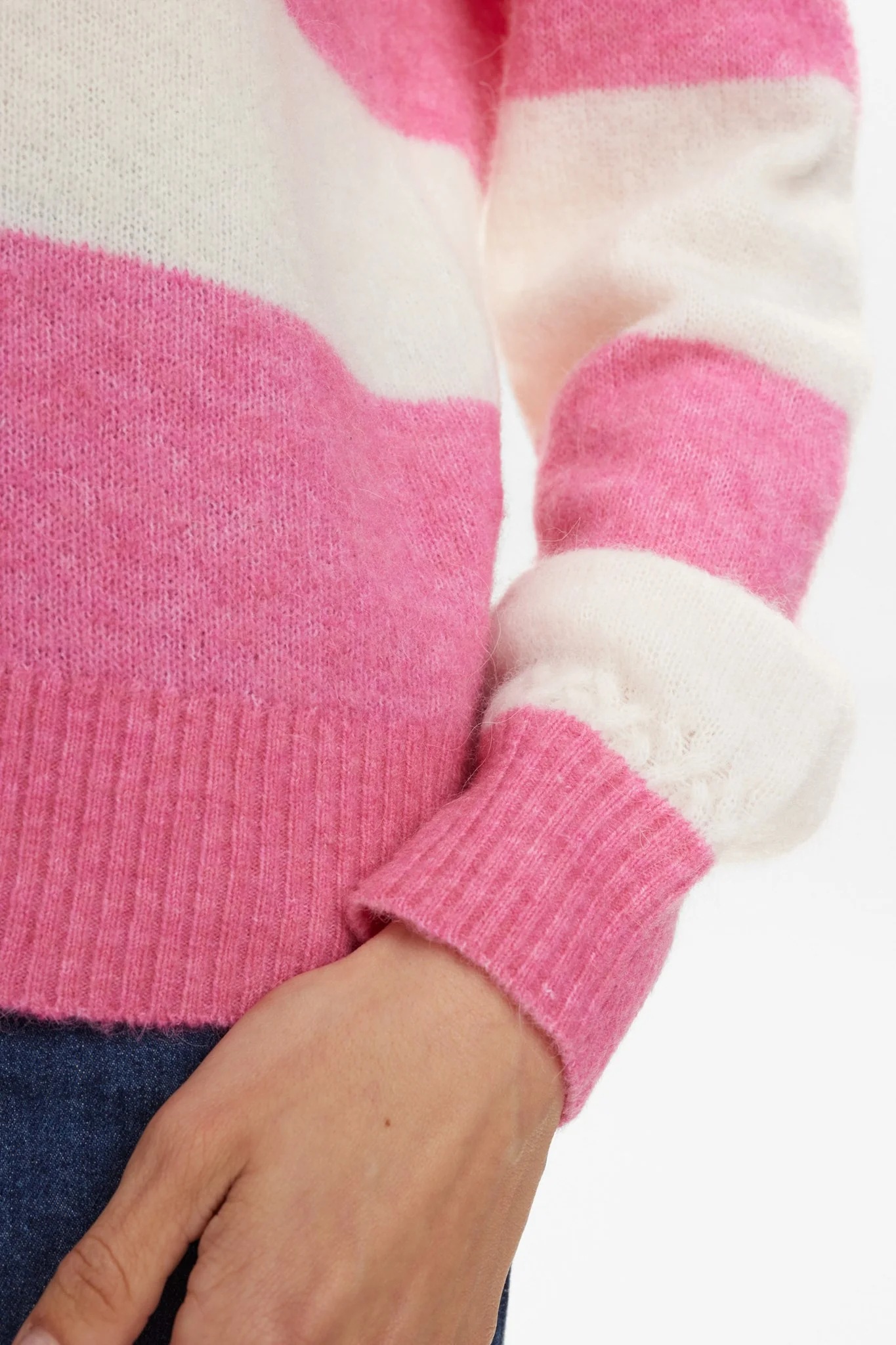 NURIETTE BIG STRIPE PULLOVER - Pink Cosmos - Image 5