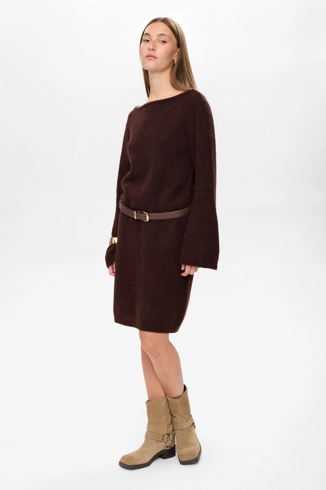 NURIETTE BOATNECK DRESS - Black Coffee - Image 3