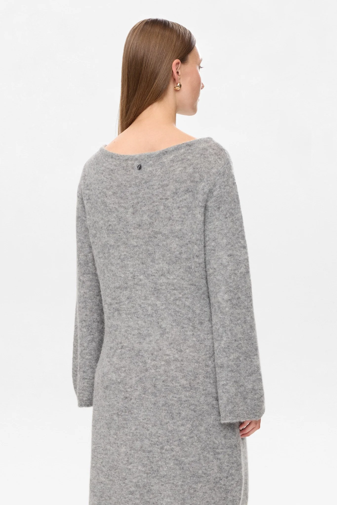 NURIETTE BOATNECK DRESS - Medium Grey mel - Image 2