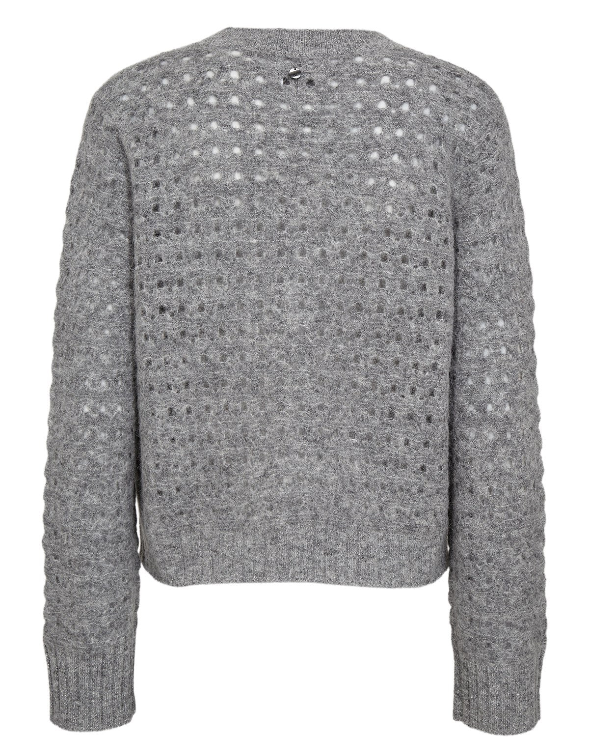 NURIETTE DOT POINTELLE CARDIGAN - Medium Grey mel - Image 2
