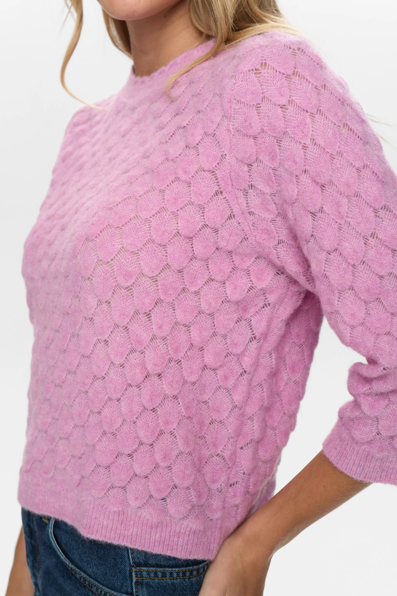 NURIETTE LEAF POINTELLE PULLOVER - LILAC SACHET - Image 5