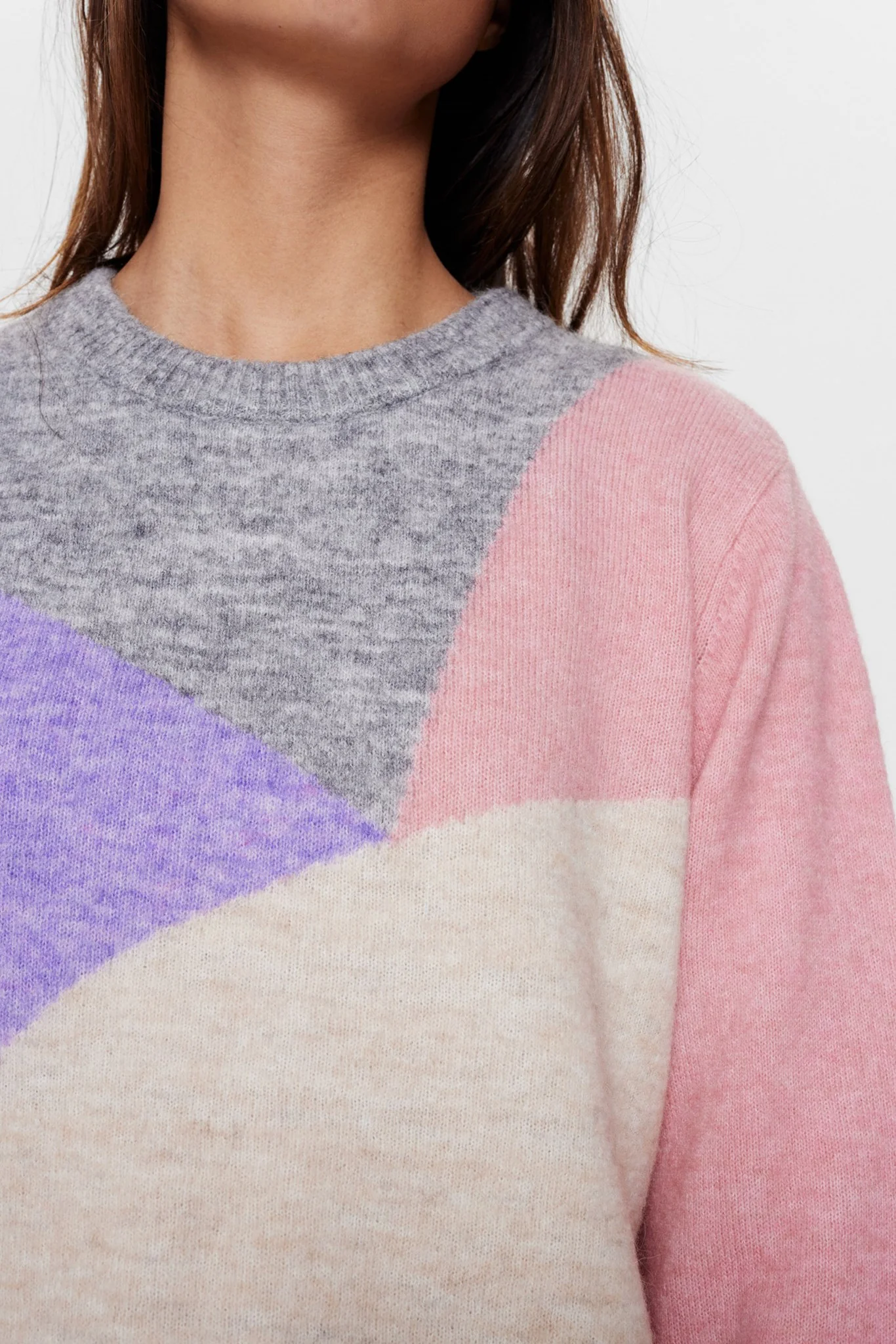 NURIETTE MIX PULLOVER - Medium Grey mel - Image 5