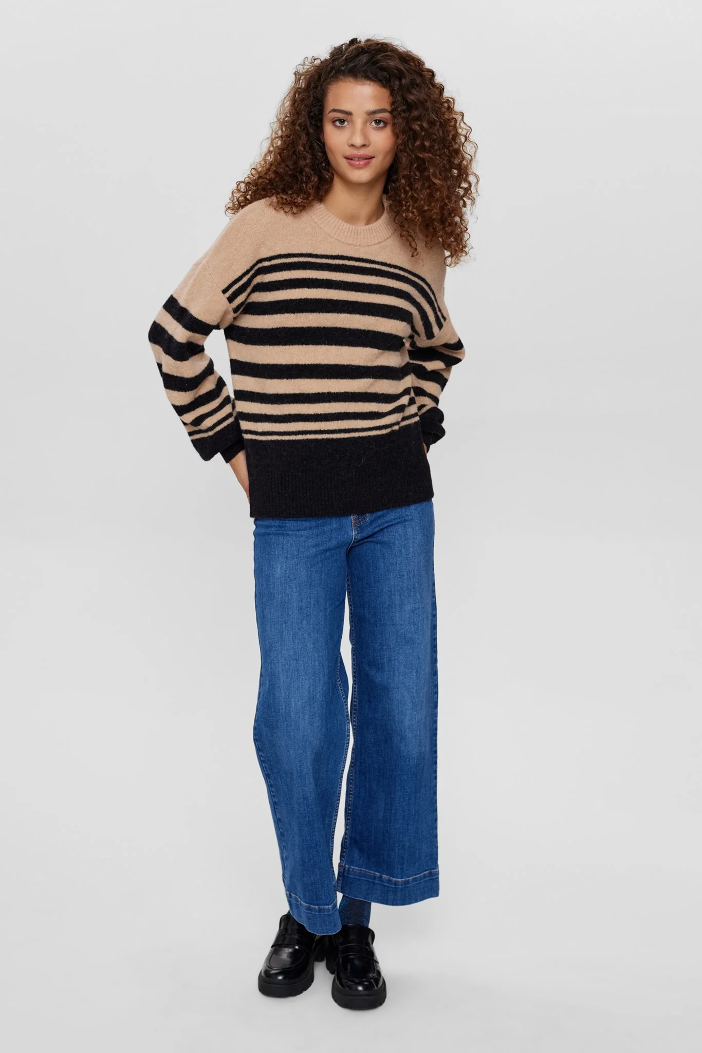 NURIETTE STRIPE PULLOVER - Caviar - Image 3