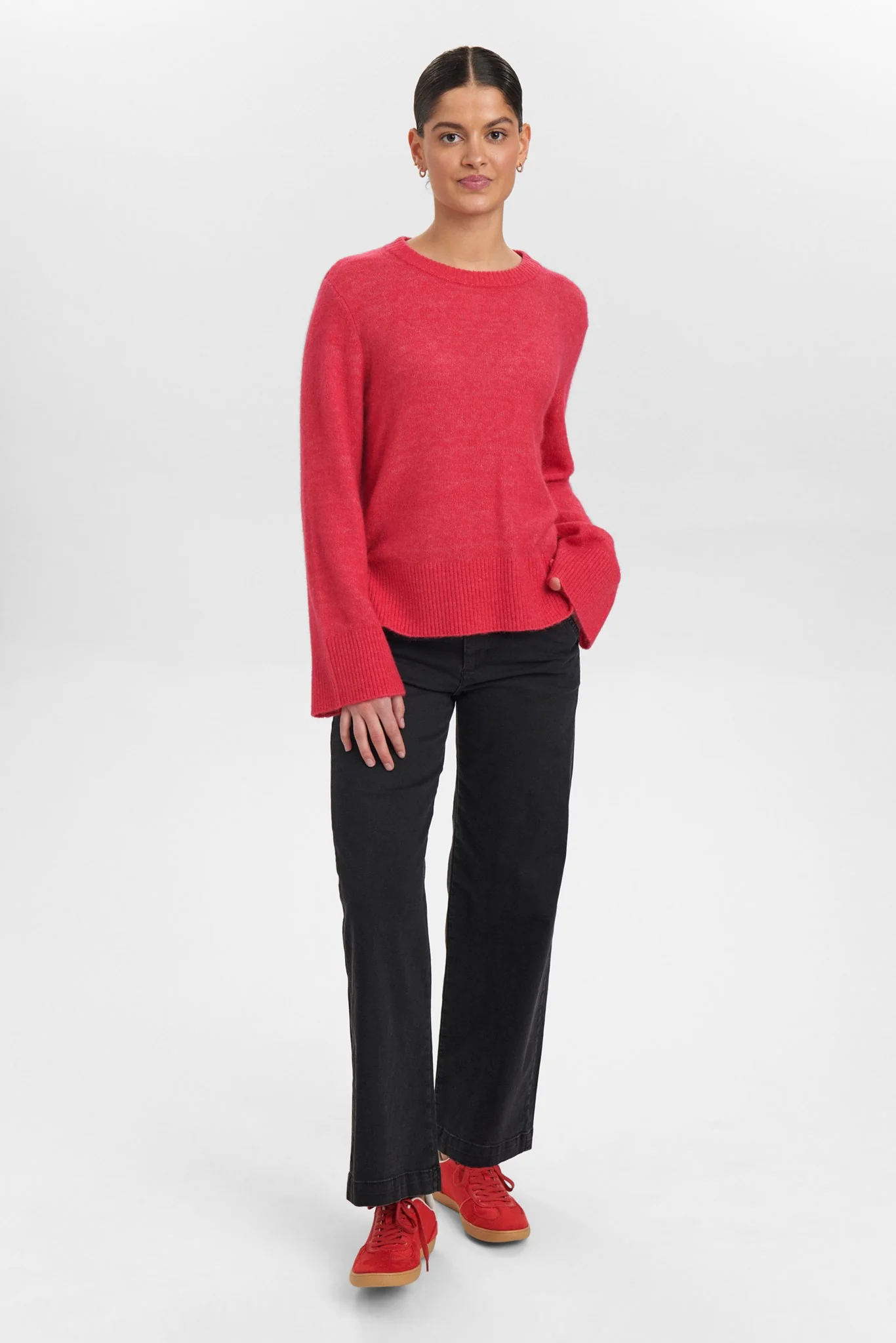 NURIETTE WIDE SLEEVE PULLOVER - Geranium - Image 3