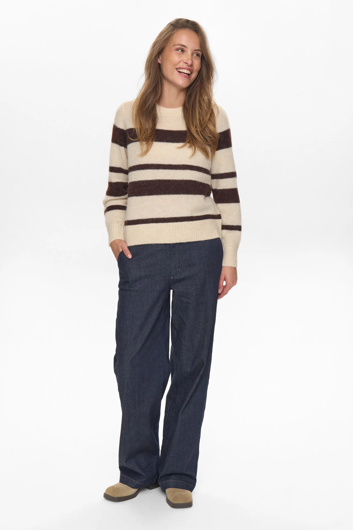 NURIETTE WIDE STRIPE PULLOVER - Black Coffee - Image 3