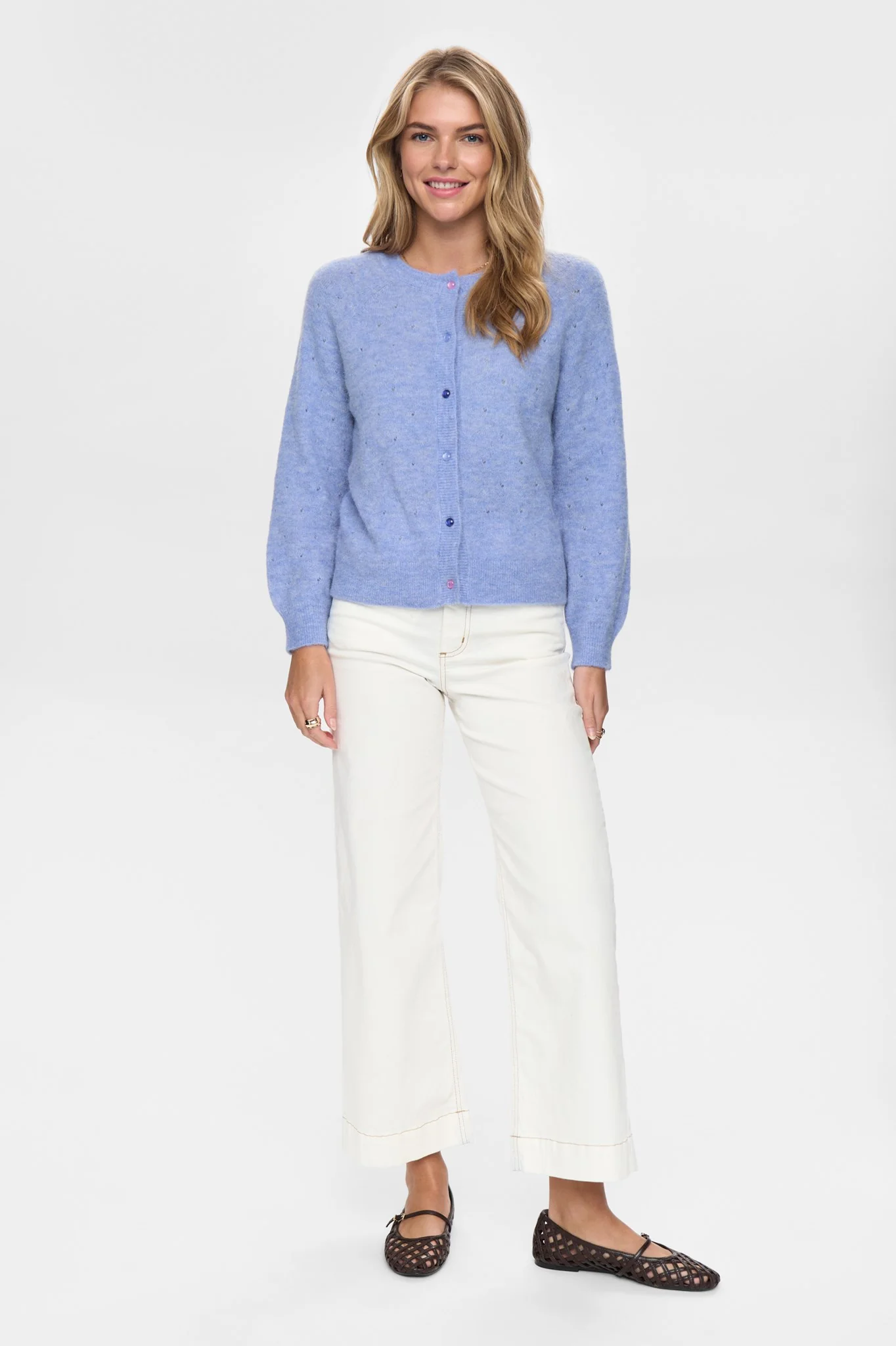 NURIETTO POINTELLE CARDIGAN  - Hydrangea - Image 3
