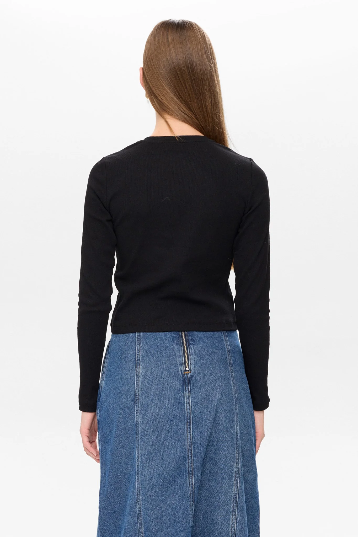 NURILEY LS CROPPED TEE - Caviar - Image 2