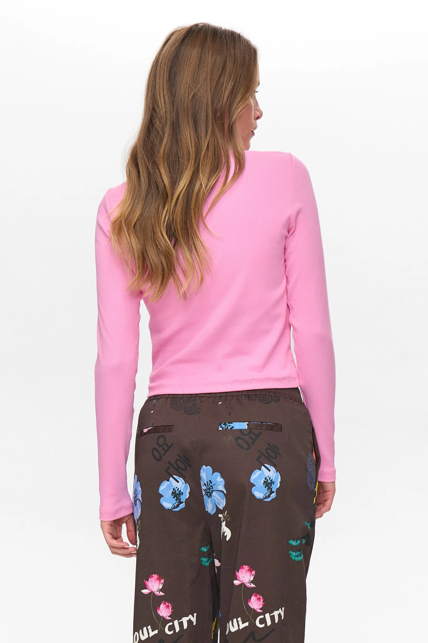 NURILEY LS CROPPED TEE - Fuchsia Pink - Image 2