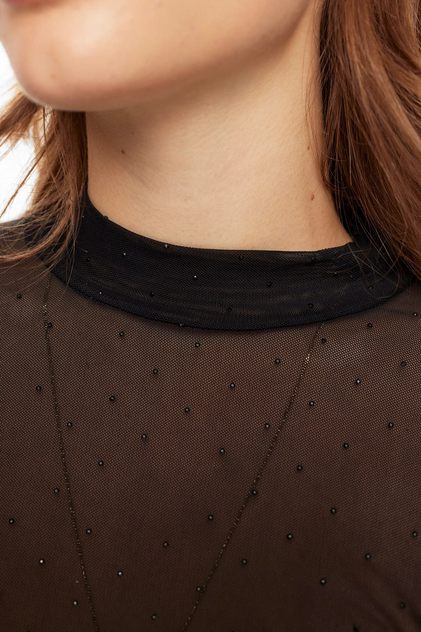NUSATTY MESH BLOUSE - Caviar - Image 4