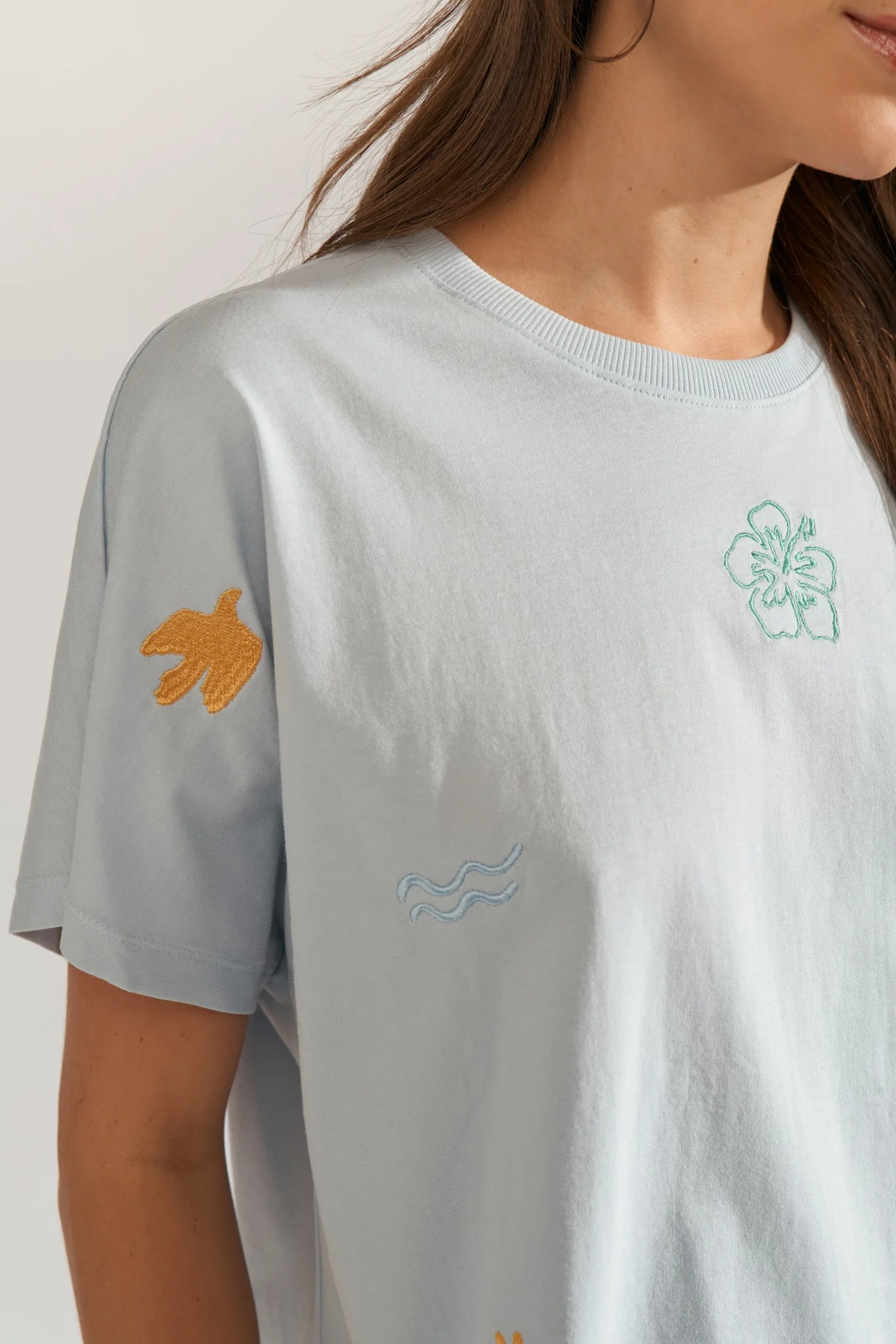 NUSEANNE OVERSIZE T-SHIRT - GOTS - Placid Blue - Image 4