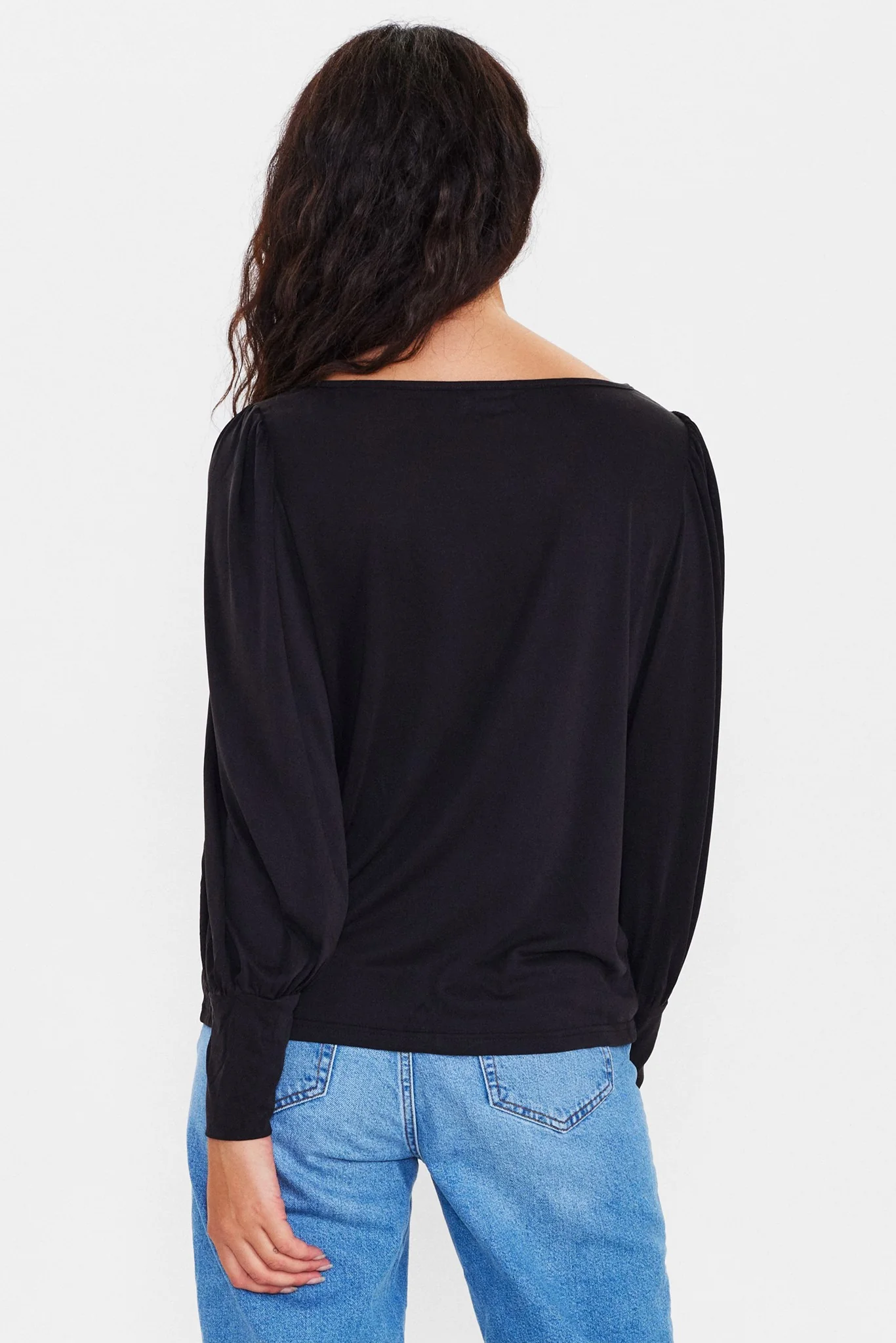 NUSOFIA JERSEY BLOUSE - Caviar - Image 2