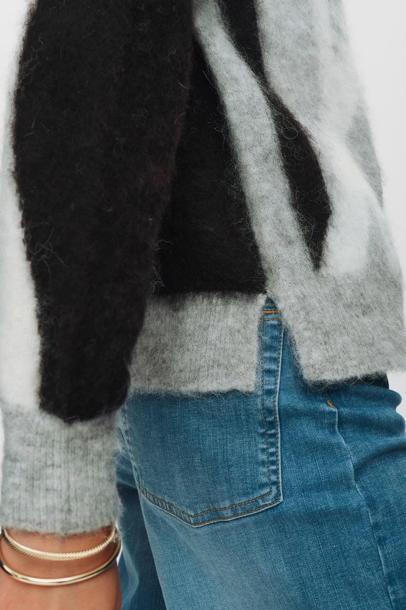 NUSURI BRUSHED PATTERN PULLOVER - Light grey mel - Image 5