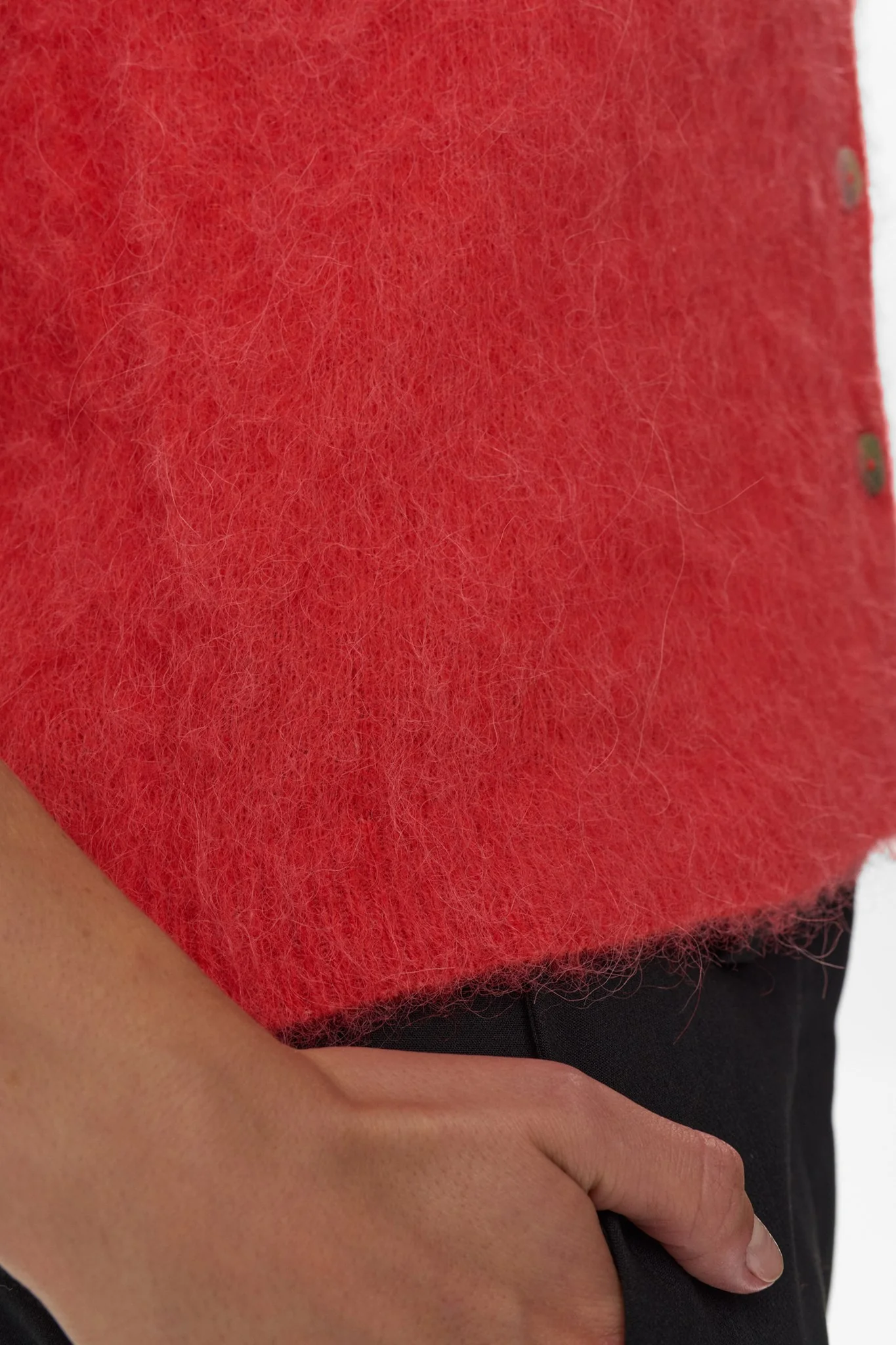NUSURI BRUSHED SS CARDIGAN - Fiery Red - Image 5
