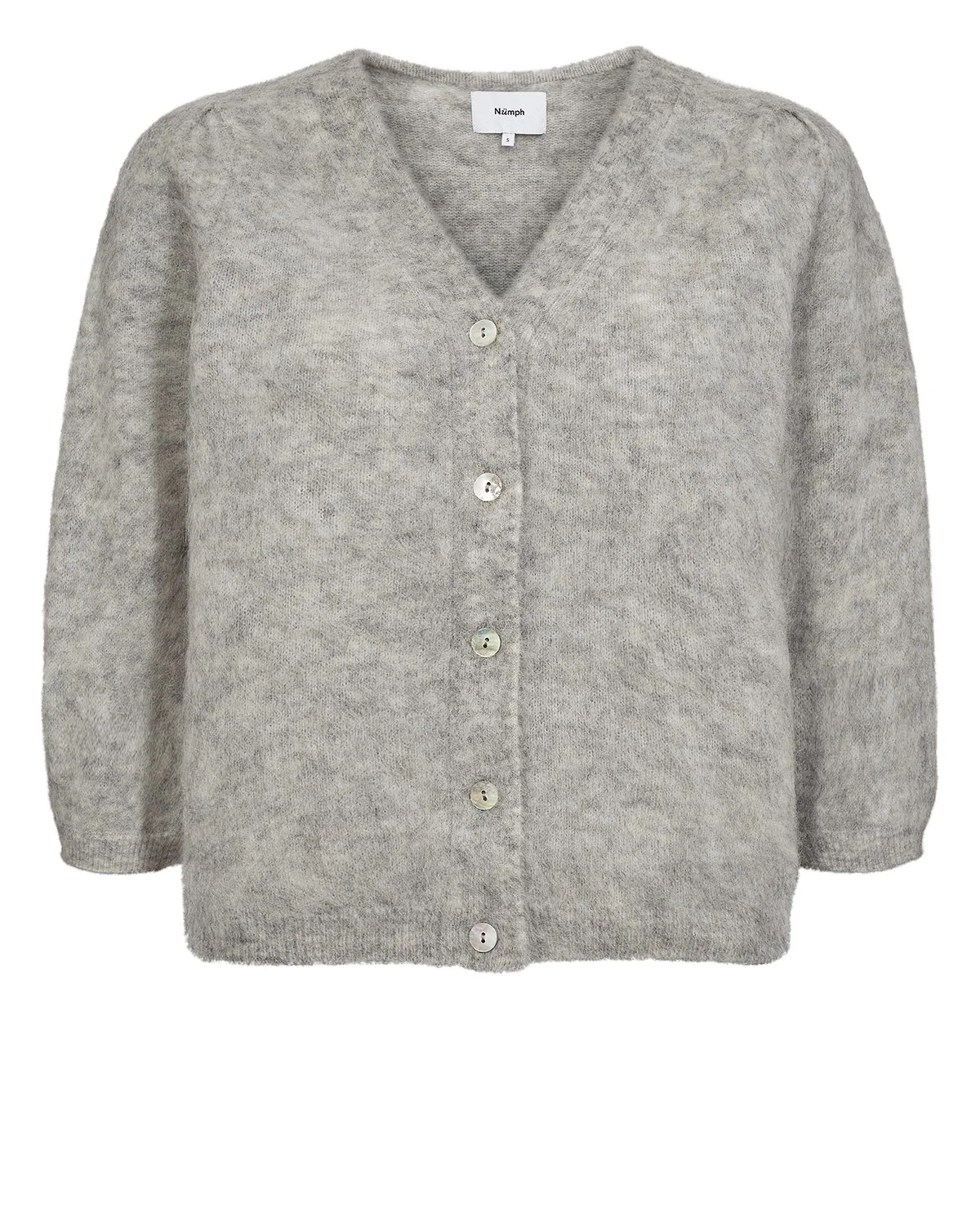 NUSURI BRUSHED SS CARDIGAN - Light grey mel - Image 6