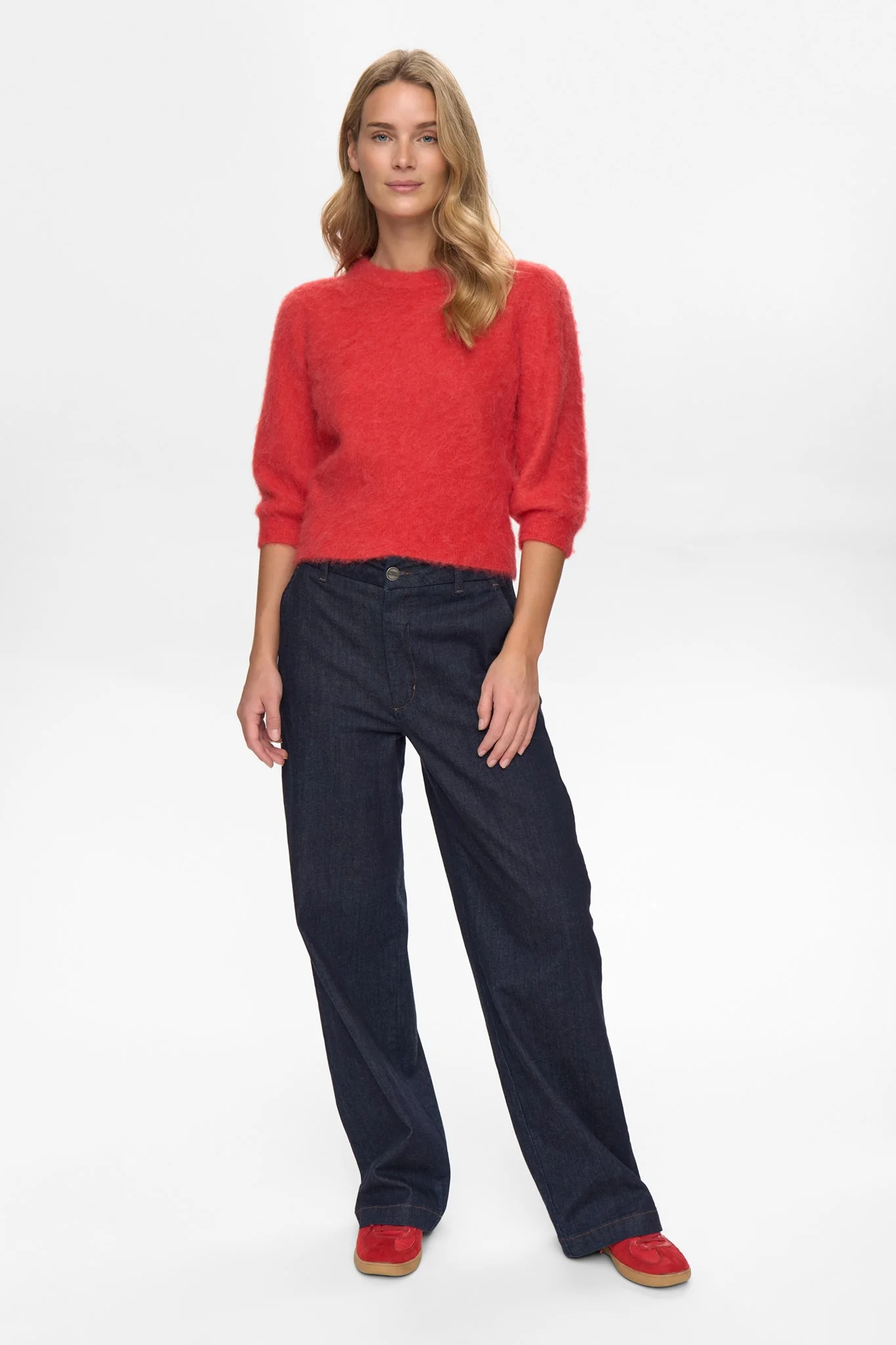NUSURI BRUSHED SS PULLOVER - Fiery Red - Image 3