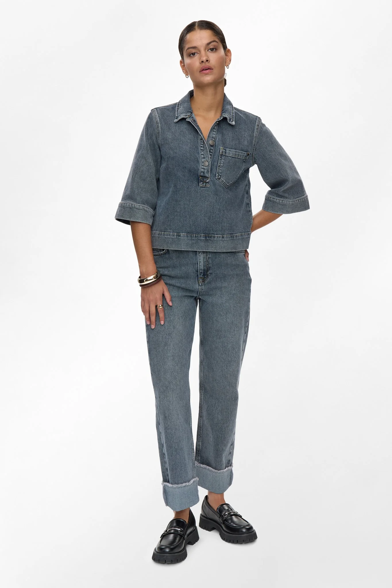 NUTORONTO SHIRT - Med. Blue Washed Denim - Image 3