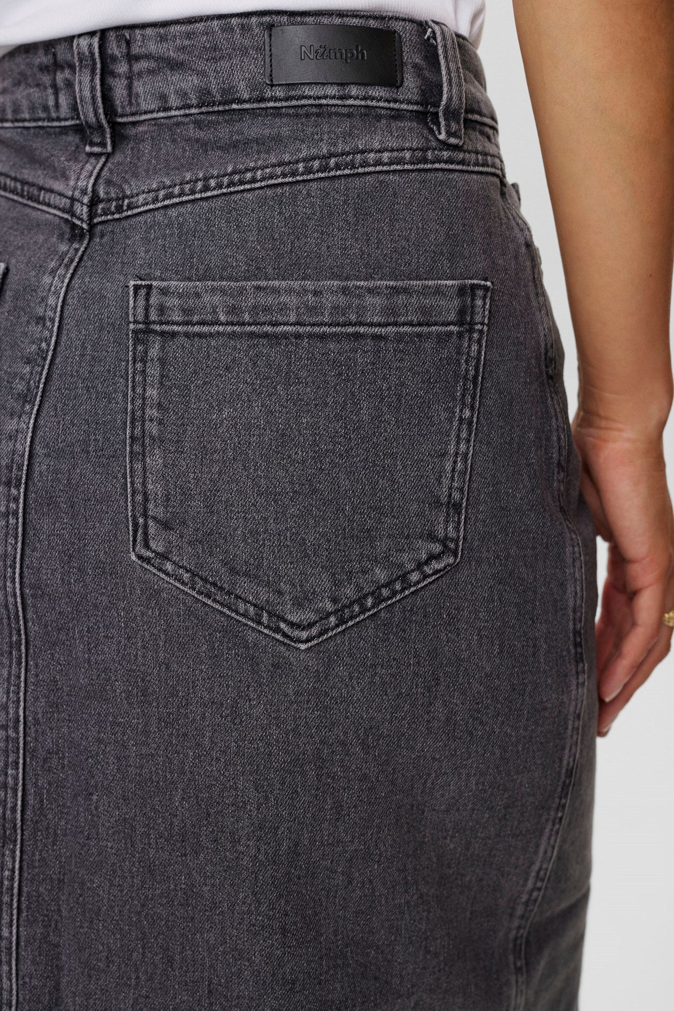 NUTORONTO SKIRT - DARK GREY - Dark Grey Denim - Image 5