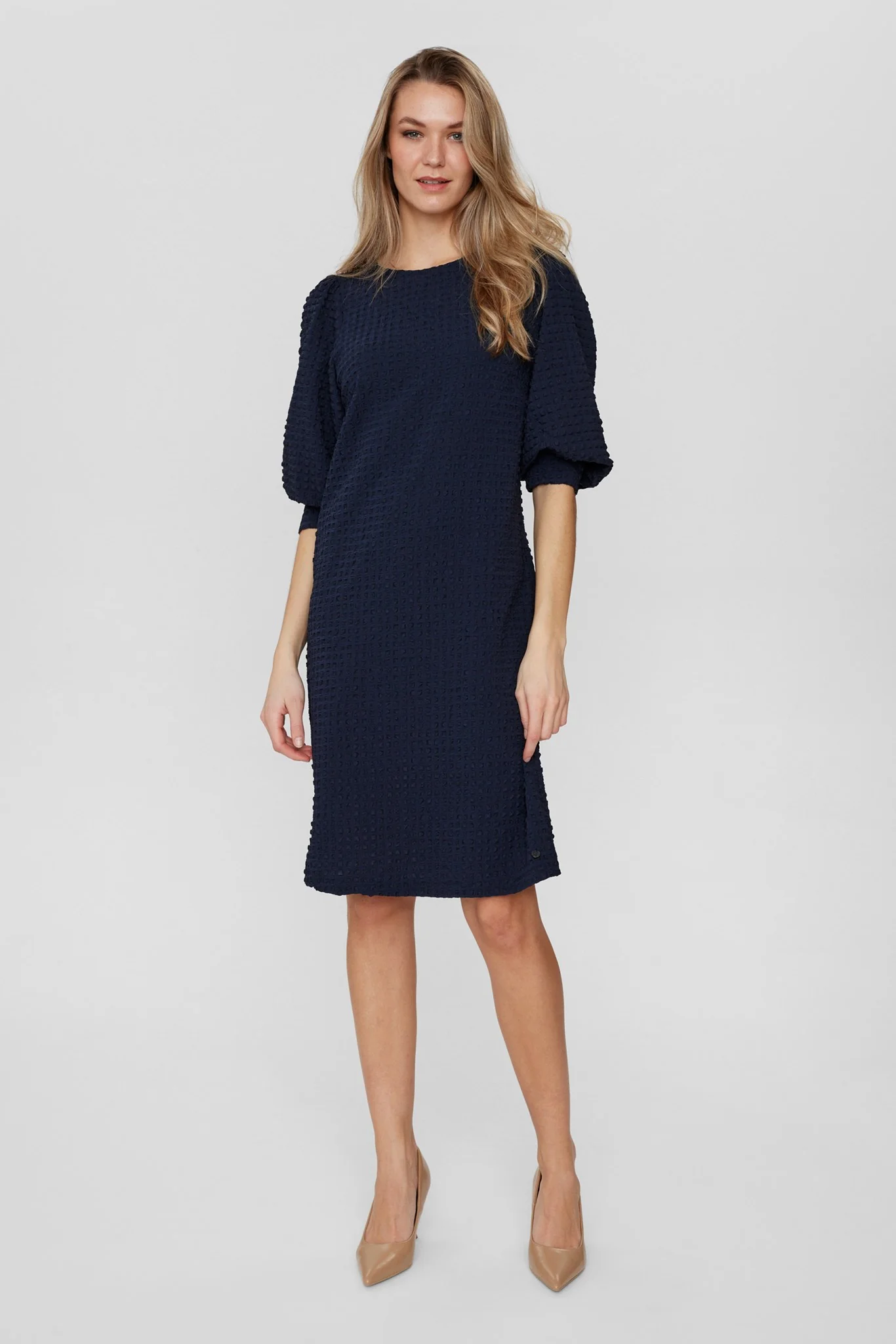 NUVILJE O-NECK DRESS - Dark Sapphire - Image 3