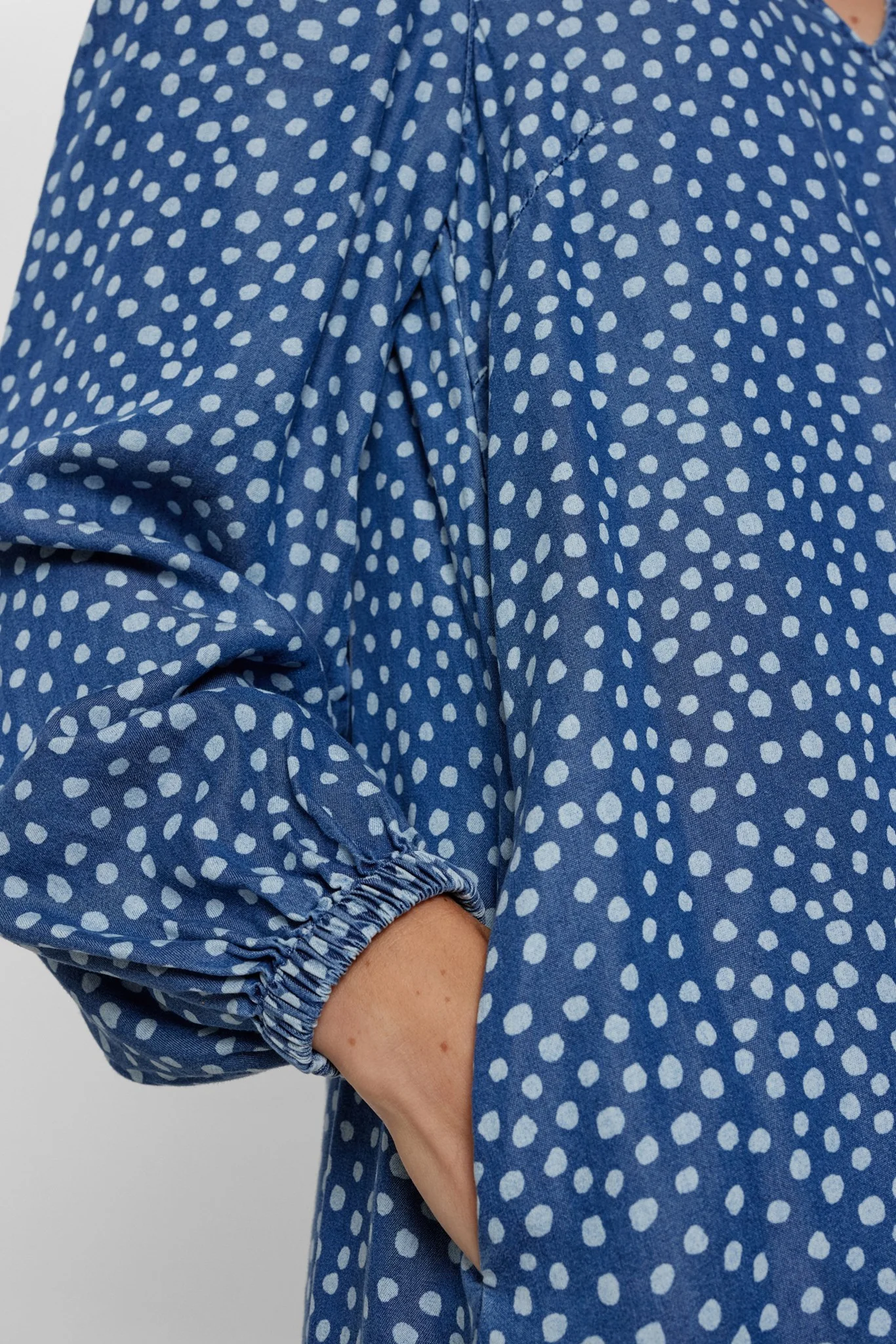 NUVILNA DRESS - Medium Blue Denim - Image 6