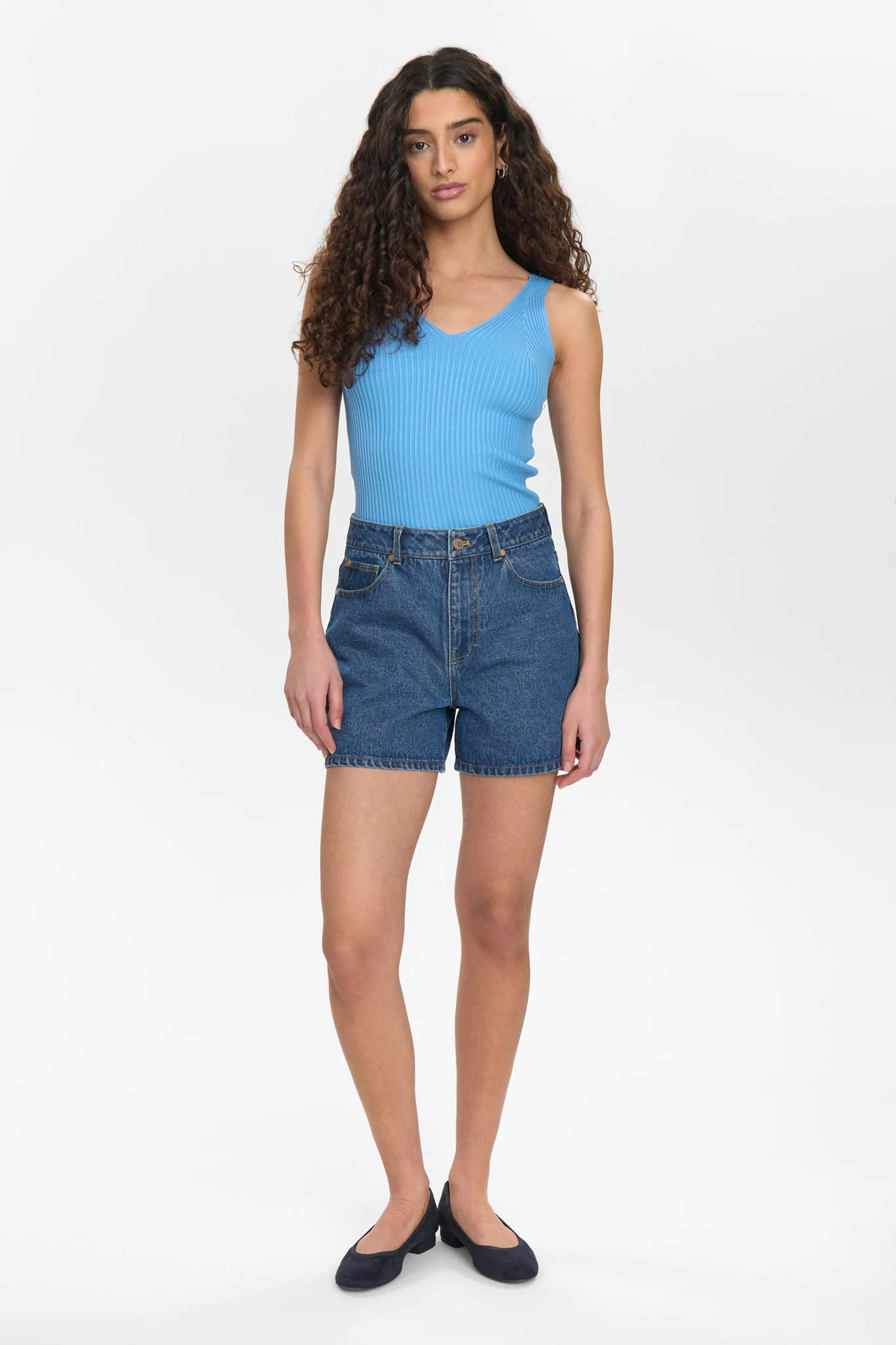 NUVIRGINIA DENIM SHORTS - Dark Blue Denim - Image 3