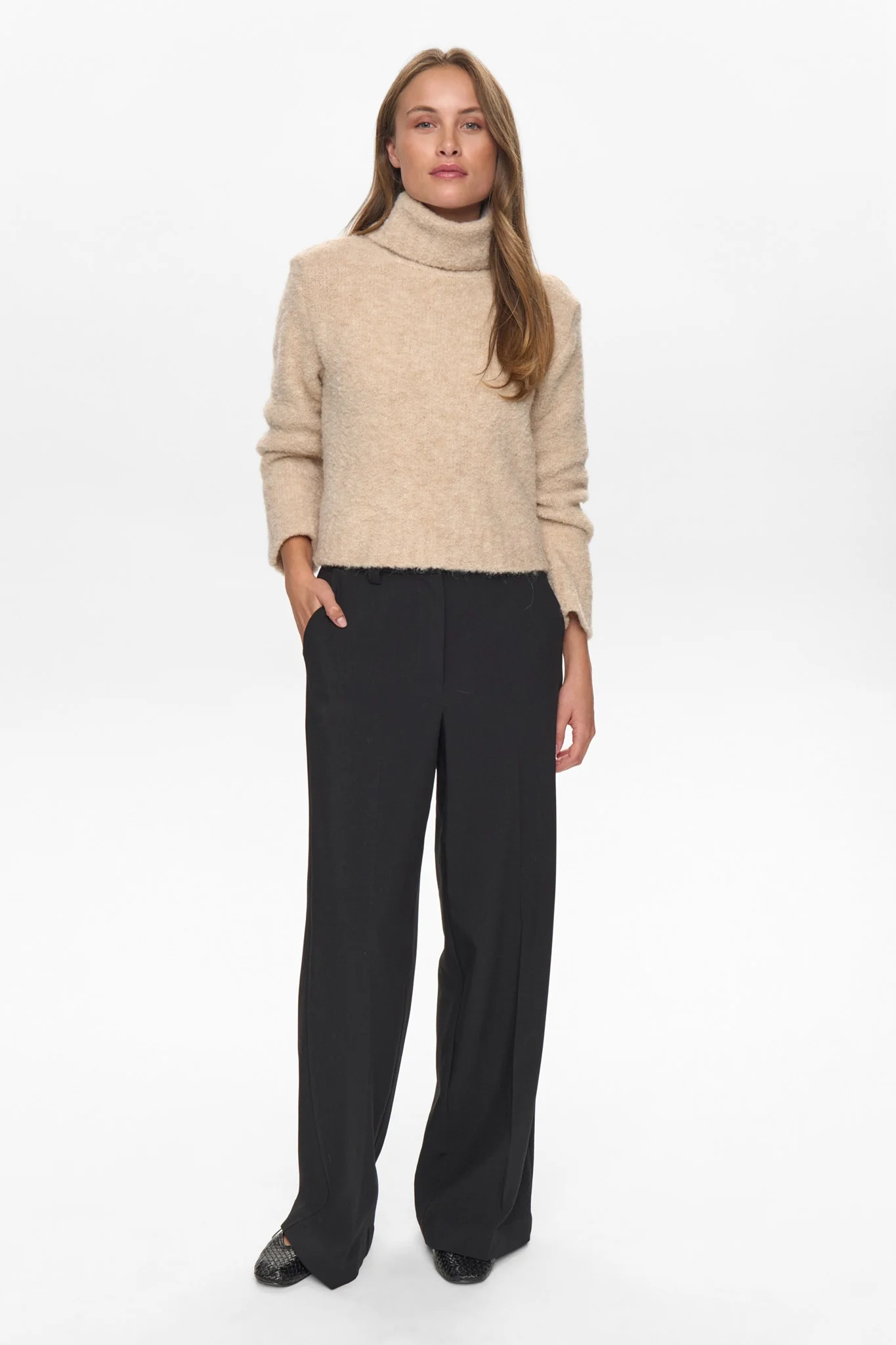 NUWILLA CROPPED PULLOVER  - Birch Melange - Image 3