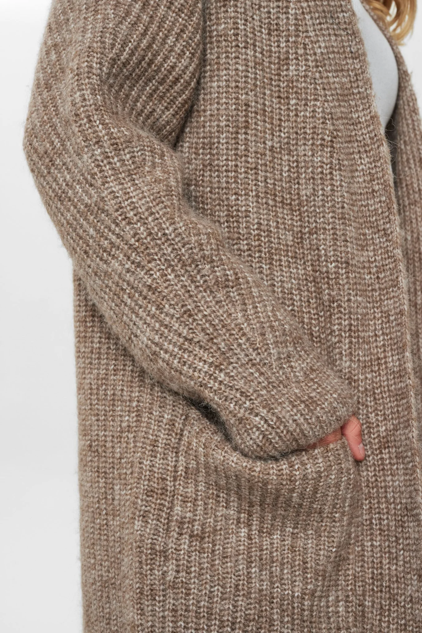 NUZINDI LONG CARDIGAN  - Fossil Melange - Image 4